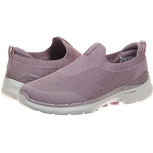 Skechers Womens Go Walk 6 - Vibrant Smile Mauve Sports Slip On Shoe