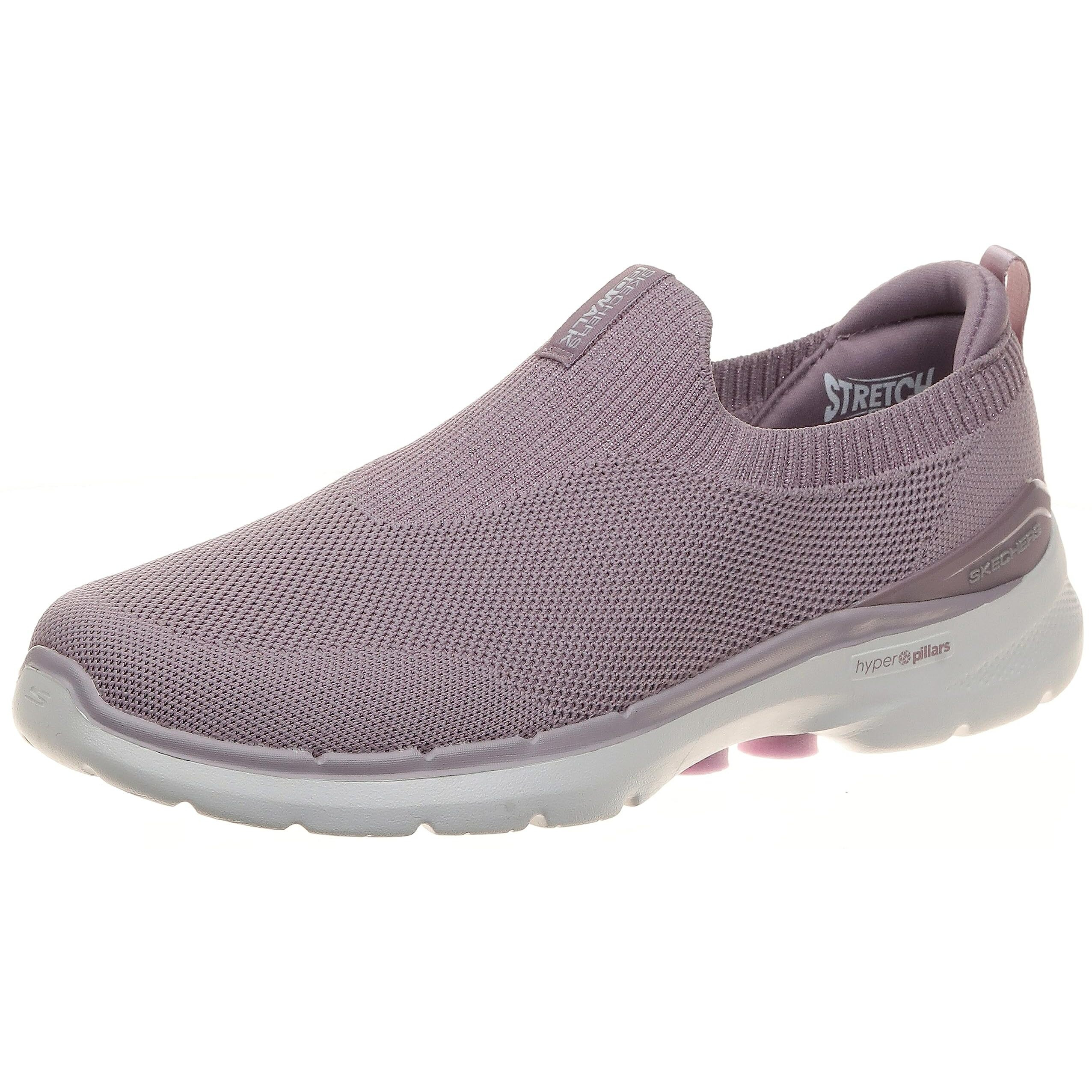 Skechers Womens Go Walk 6 - Vibrant Smile Mauve Sports Slip On Shoe