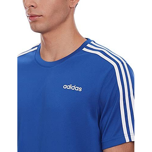 Adidas Men Polyester Classic 3S Tee, Sports T-Shirts, Blubea, X-Small, Blue