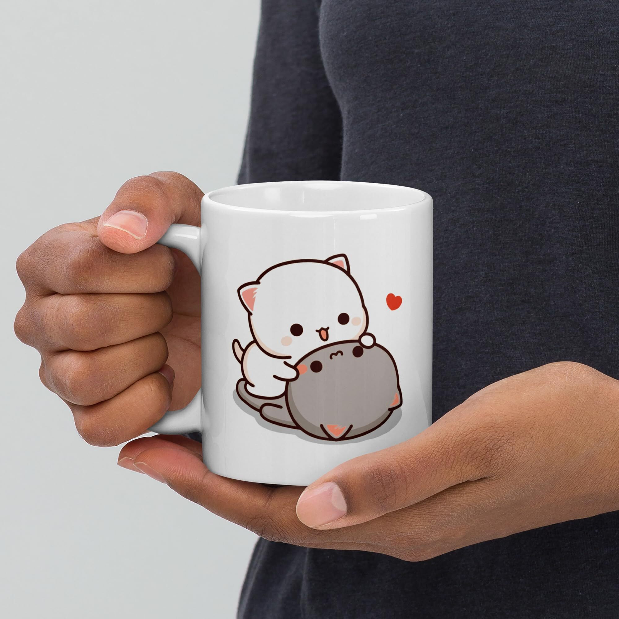 Giftkarde Goma & Peach Bear Printed Couple Coffee Mugs Brand Set Of 2 Ceramic 11Oz 325Ml Cup || Love Gift For Girlfriend/Boyfriend/Wife/Husband/Anniversary/Valentine