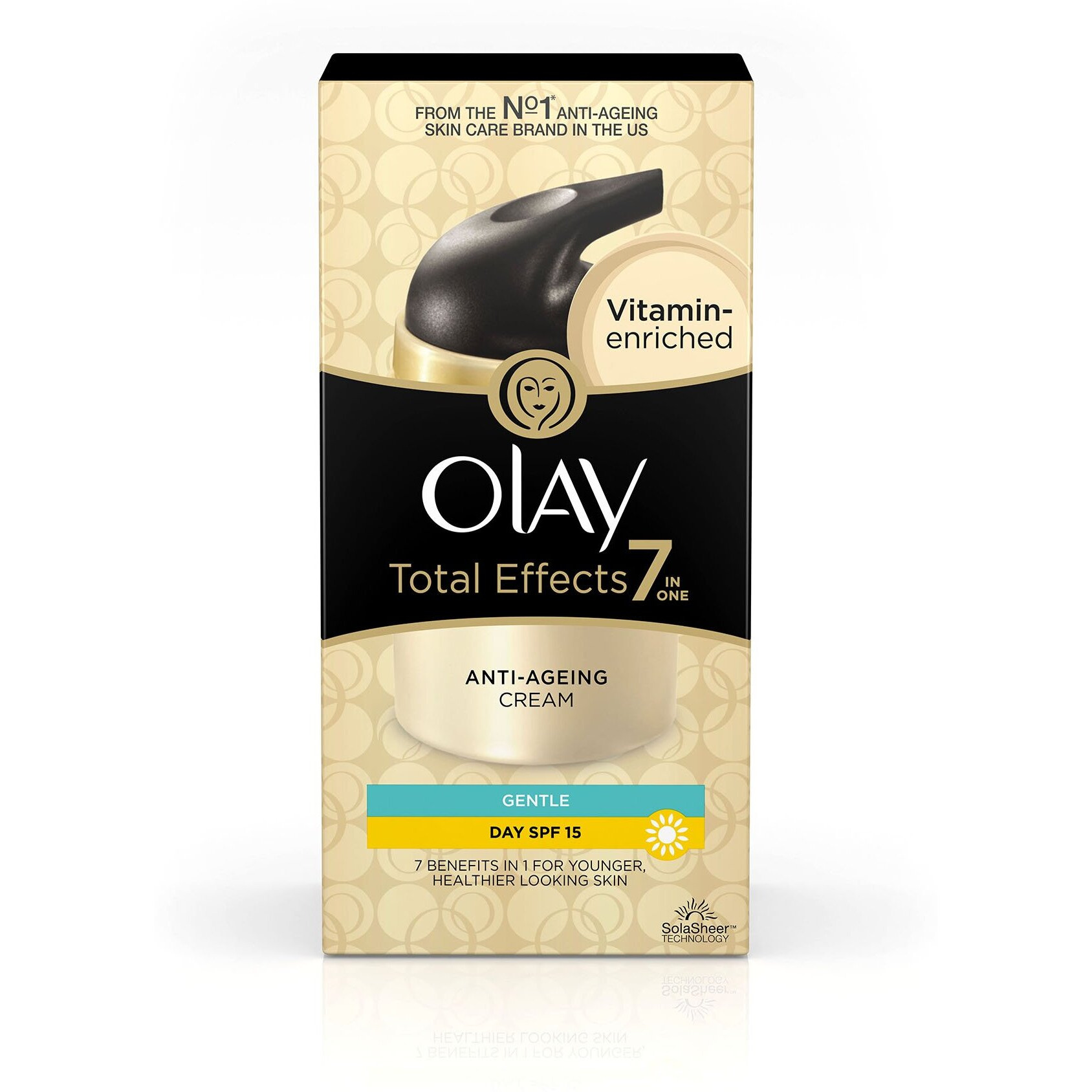 Olay Total Effects Anti Ageing Skin Cream (Moisturizer)| Fights 7 Signs Of Ageing | With Niacinamide And Green Tea Extracts | Normal, Oily, Dry, Combination Skin | 50G (Gentle Spf15)