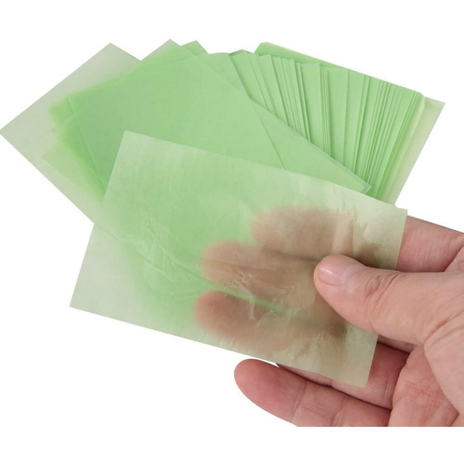 Kichker Green Tea Infused Premium Oil Blotting Sheets - 100 Pcs Thick Facial Blotting Papers For Oily Skin, Acne Control, And Makeup-Friendly Shine Control- Penser Pack For Women And Men