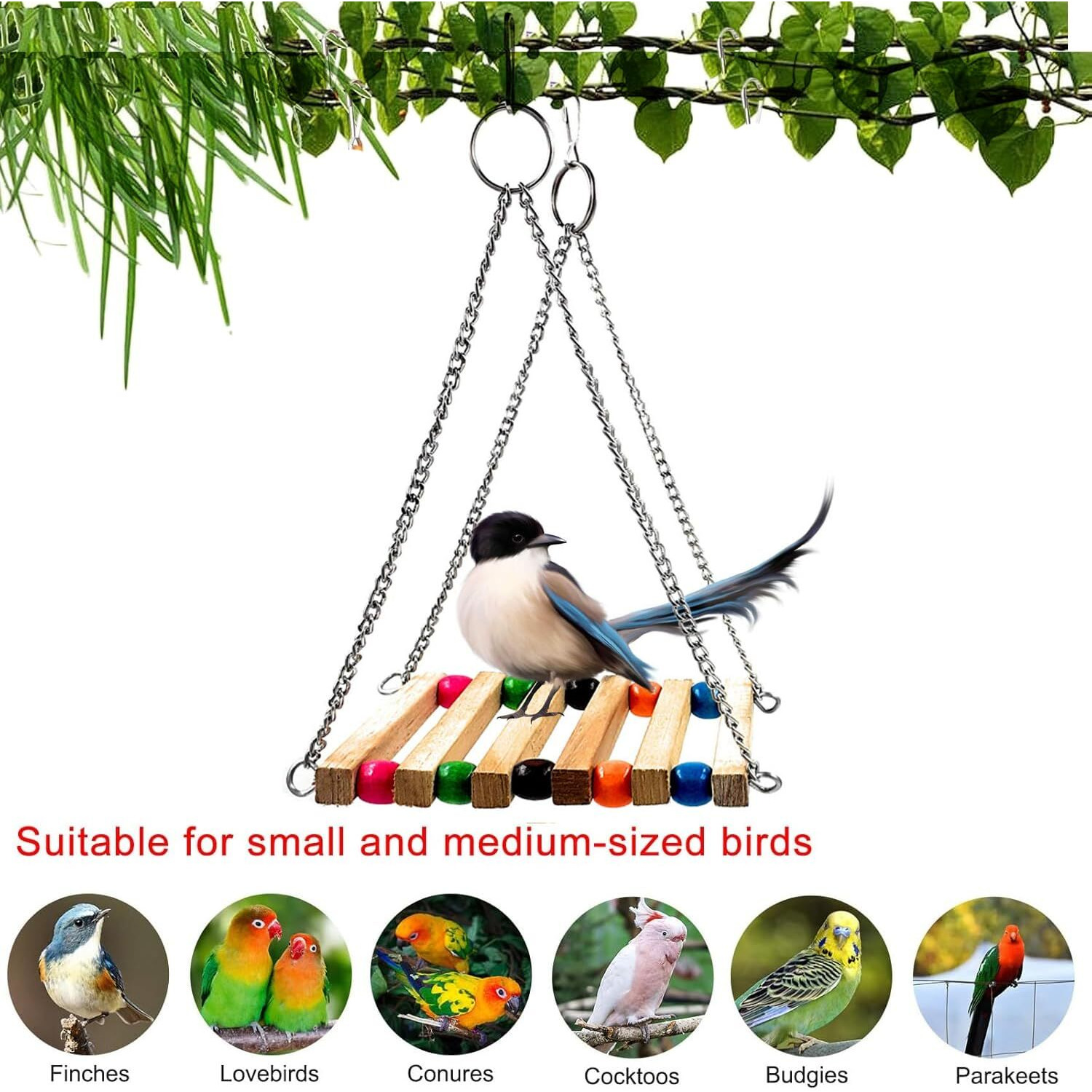 Pet, Bird, Parrot, Parakeet, Budgie, Cockatiel Cage Hammock Swing Toy Hanging Toy