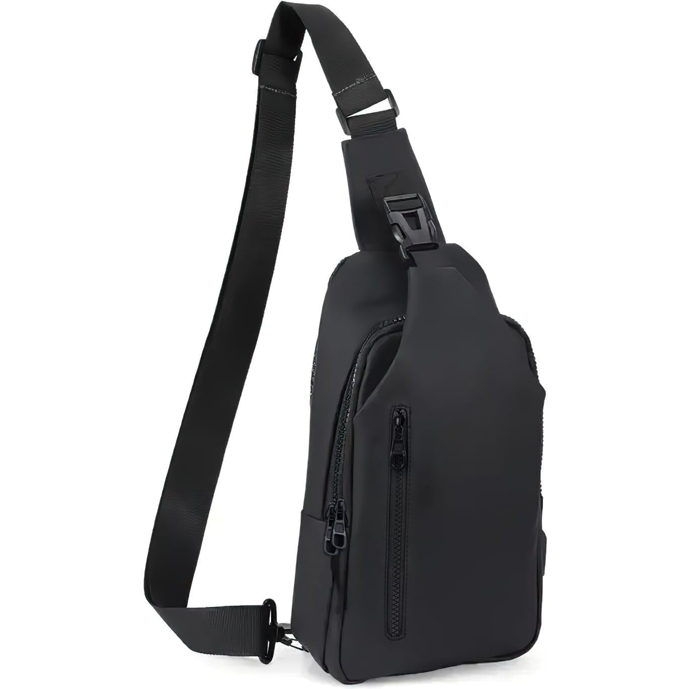 Skaiv Sling Crossbody Bag For Men Women, Mini Waterproof Backpack Shoulder Daypack Mini Anti-Theft Cross Body Chest Bags With Usb Charger Port For Casual Travel Hiking Outdoor Sports (Style-4 Black)