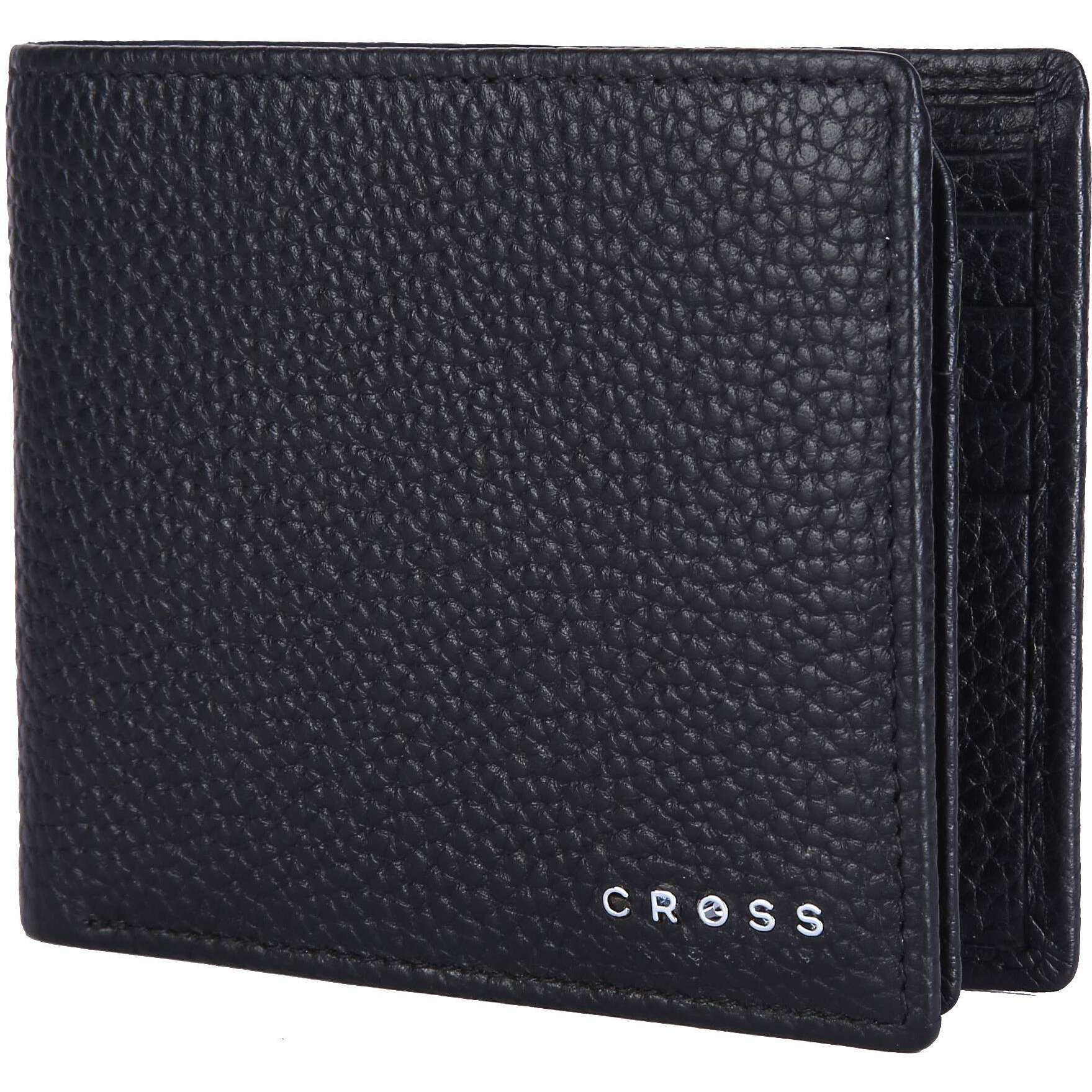 Cross Black Men's Wallet Stylish Genuine Leather Wallets For Men Latest Gents Purse With Card Holder Compartment (Ac1288799_3-1)