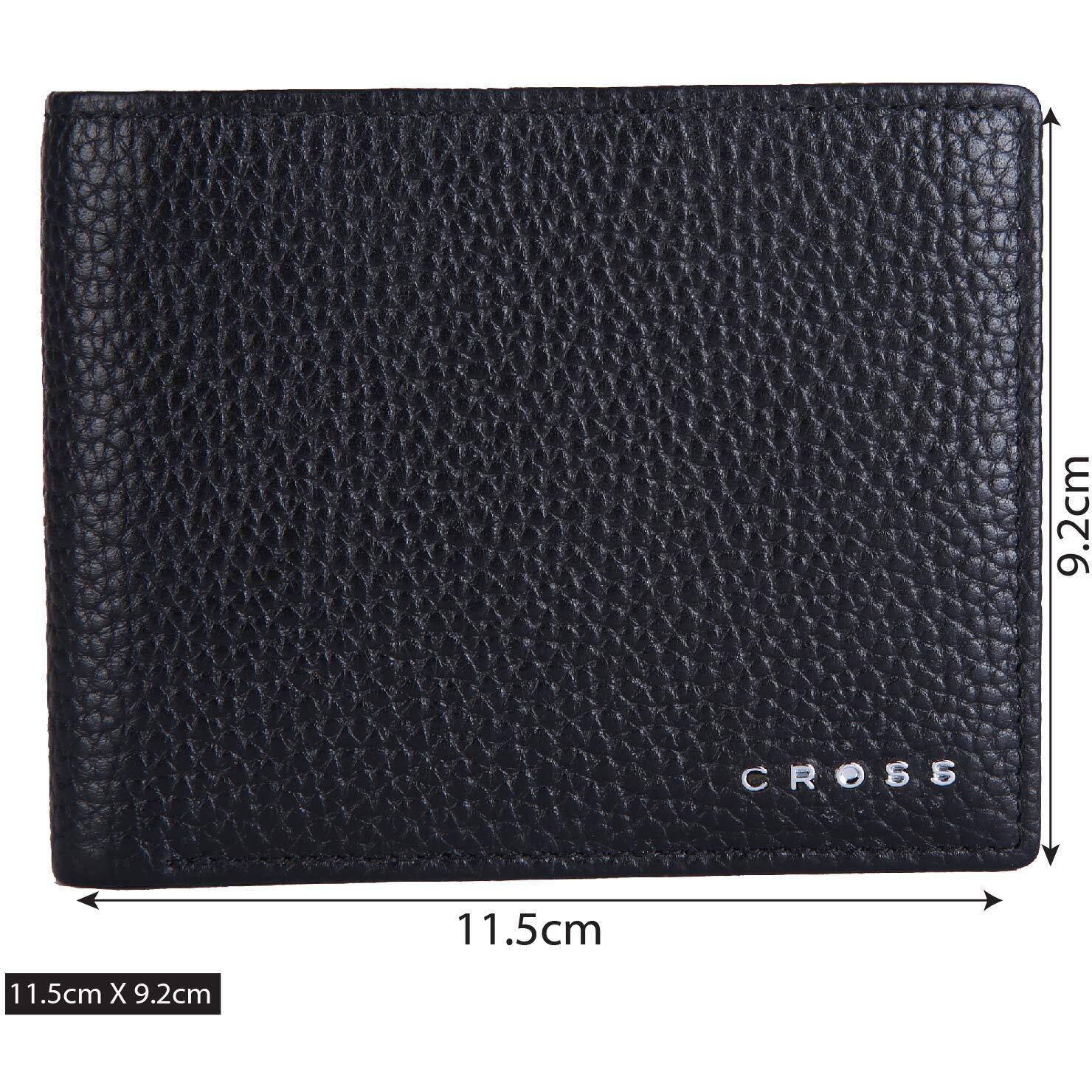 Cross Black Men's Wallet Stylish Genuine Leather Wallets For Men Latest Gents Purse With Card Holder Compartment (Ac1288799_3-1)