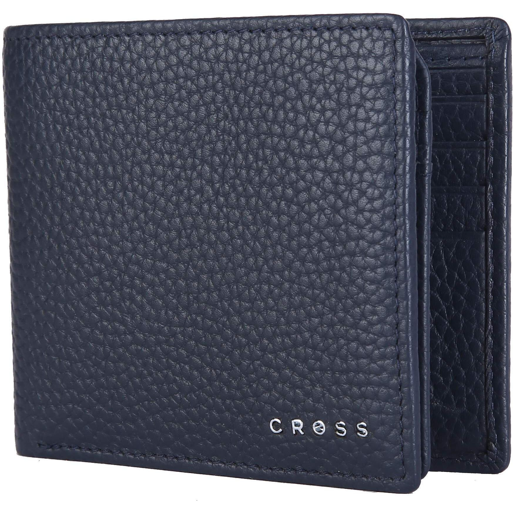 Cross Navy Men's Wallet Stylish Genuine Leather Wallets For Men Latest Gents Purse With Card Holder Compartment (Ac1288799_3-5)