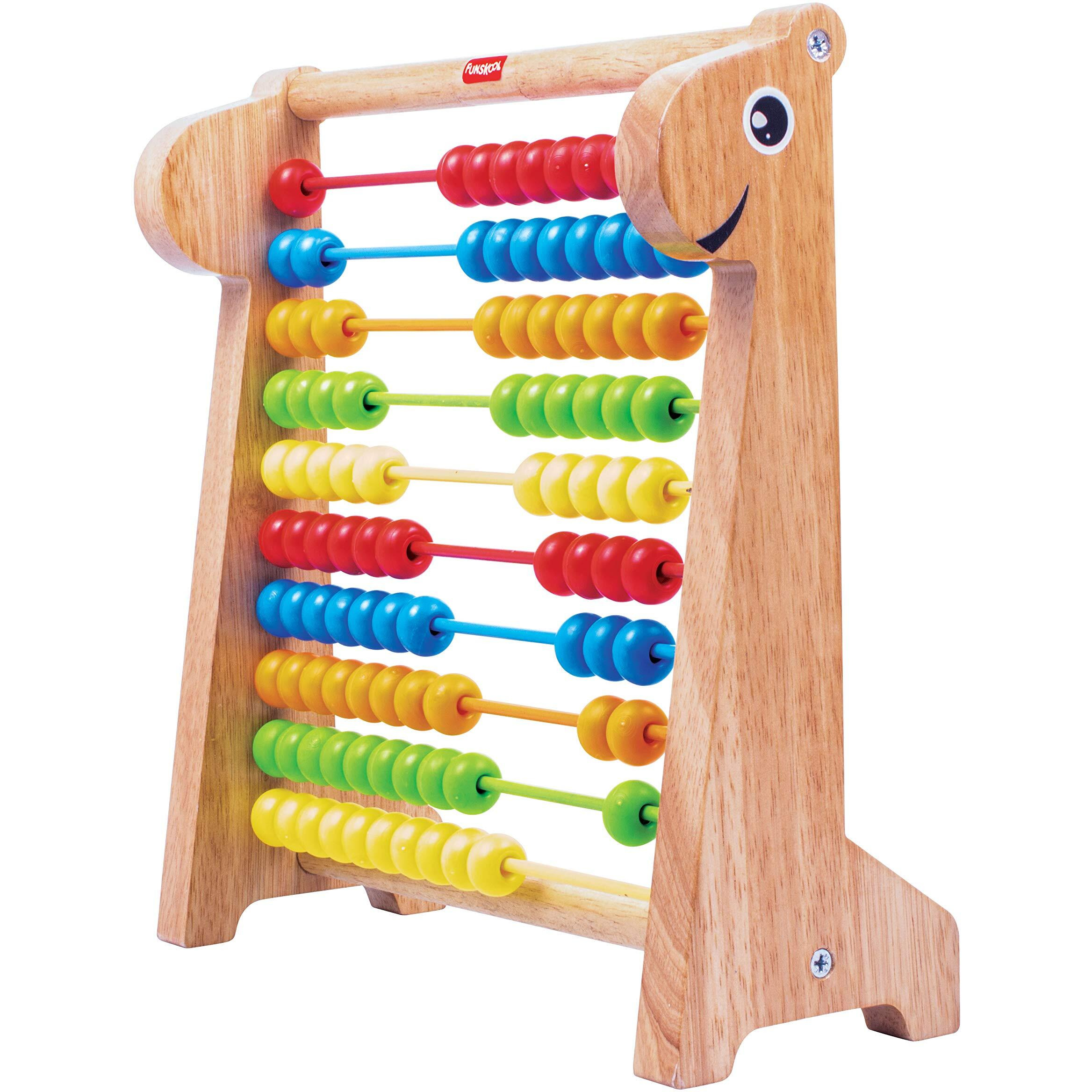 Giggles Funskool - Abacus, Abacus For Kids 3 Years Olds, Wooden Educational Toy,Toys For Kids, Early Math Skills, 3 Years & Above, Preschool Toys
