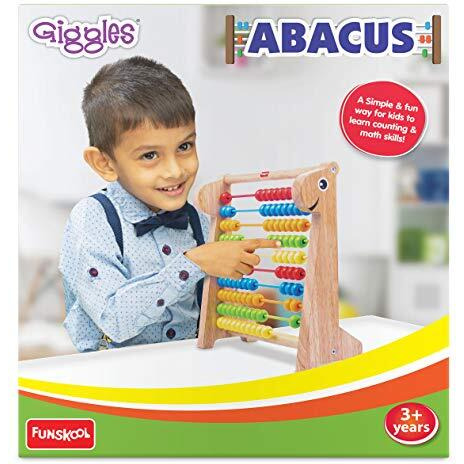 Giggles Funskool - Abacus, Abacus For Kids 3 Years Olds, Wooden Educational Toy,Toys For Kids, Early Math Skills, 3 Years & Above, Preschool Toys