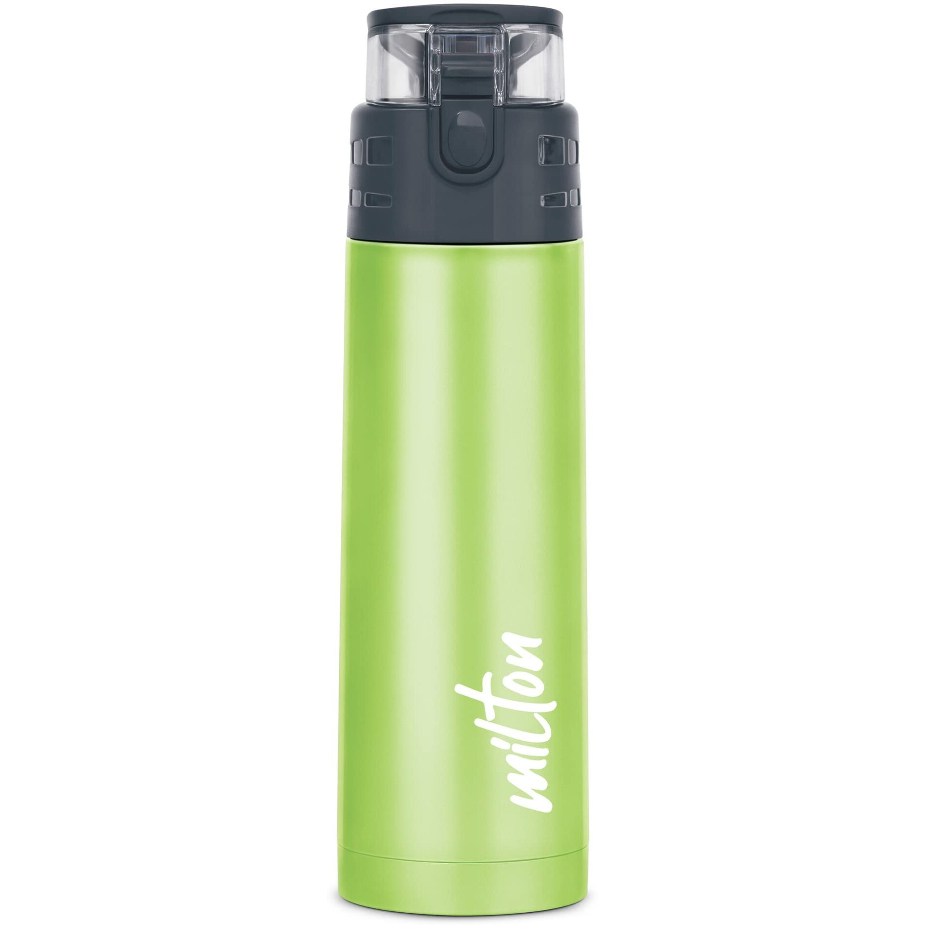 Milton Atlantis 600 Thermosteel Insulated Bottle, 500 Ml Water Bottles, 24 Hours Hot And Cold, Easy To Carry, Easy Grip, Rust Proof, Tea, Coffee, Office, Travel Bottle, Green