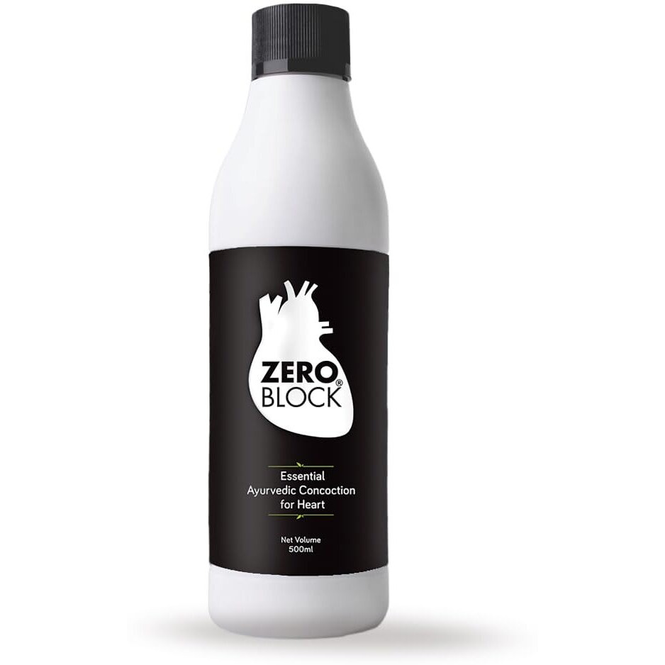Senera Zero Block | Ayurvedic Syrup Concoction For Heart Health & Wellness | Apple Cider Vinegar, Ginger, Garlic, Lemon & Honey | For Both Men & Women | Age 30+ | 500Ml
