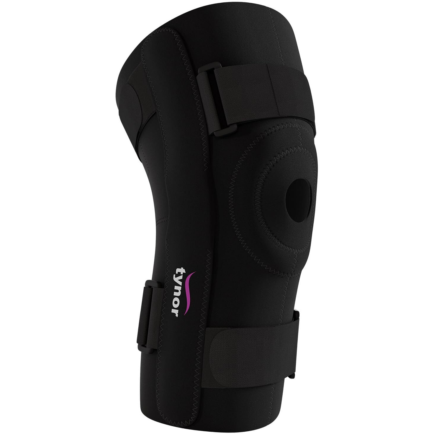 Tynor Knee Wrap Hinged (Neo), For Pain Relief, Support & Compression | Adjustable Knee Brace | For Sports, Gym, Workout, Cycling | Pack Of 1 (Black, Xxl)