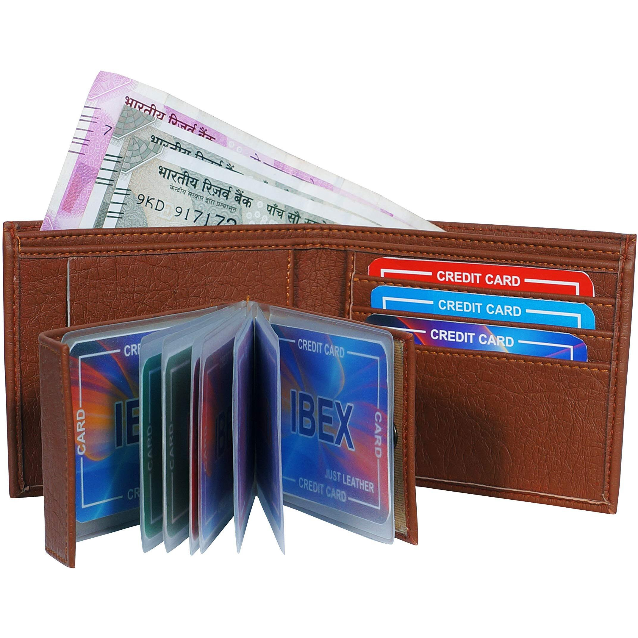 Ibex Men Tan Artificial Leather Wallets For Men