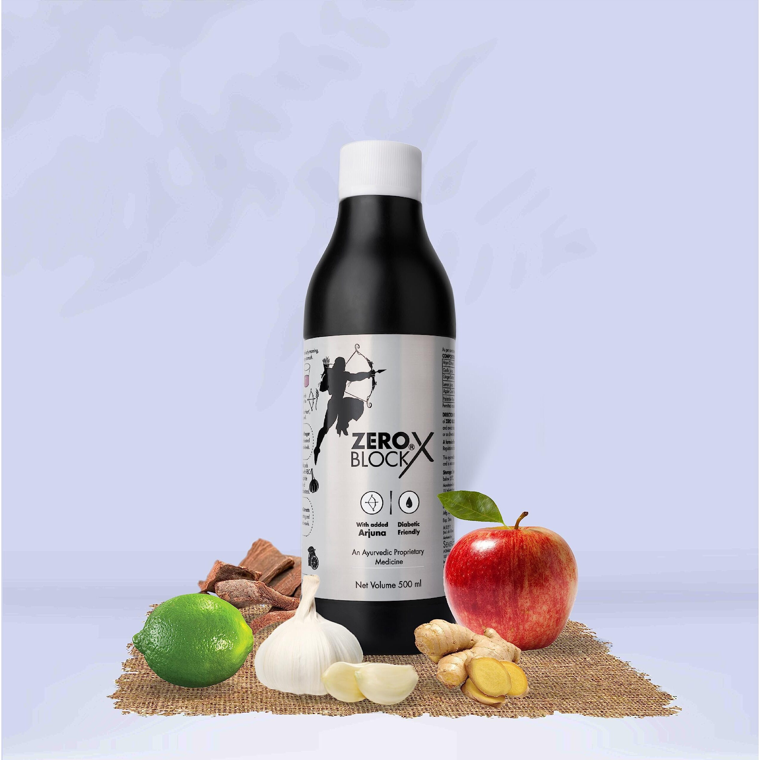 Senera Zero Block X Arjuna, Apple Cider, Ginger, Garlic And Lemon Diabetic-Friendly Ayurvedic Concoctions For Heart Wellness Syrup Pack Of 1 500Ml