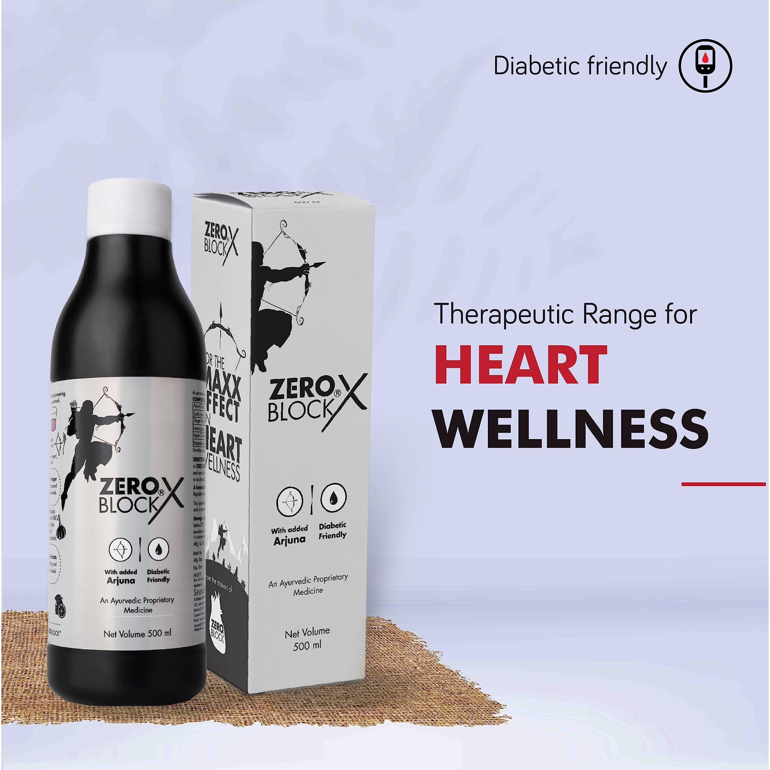 Senera Zero Block X Arjuna, Apple Cider, Ginger, Garlic And Lemon Diabetic-Friendly Ayurvedic Concoctions For Heart Wellness Syrup Pack Of 1 500Ml