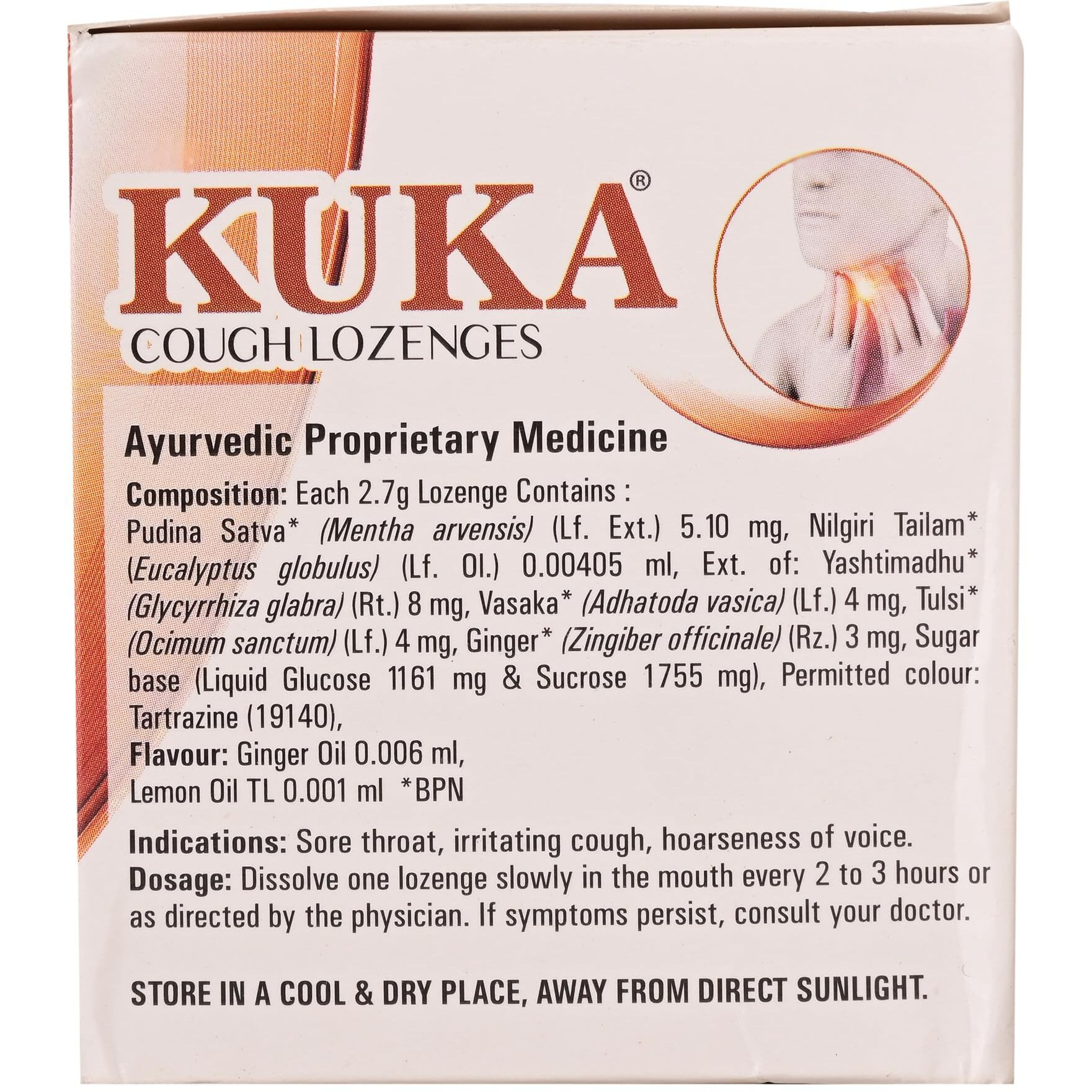 Multani Kuka Cough Lozenges | Tulsi-Ginger (8 X 6) Ayurvedic Tulsi Drops | Relief From Cough, Sore Throat & Other Throat Problems | Ayurvedic Cough Relief Products | Tulsi-Ginger (48 Lozenges)