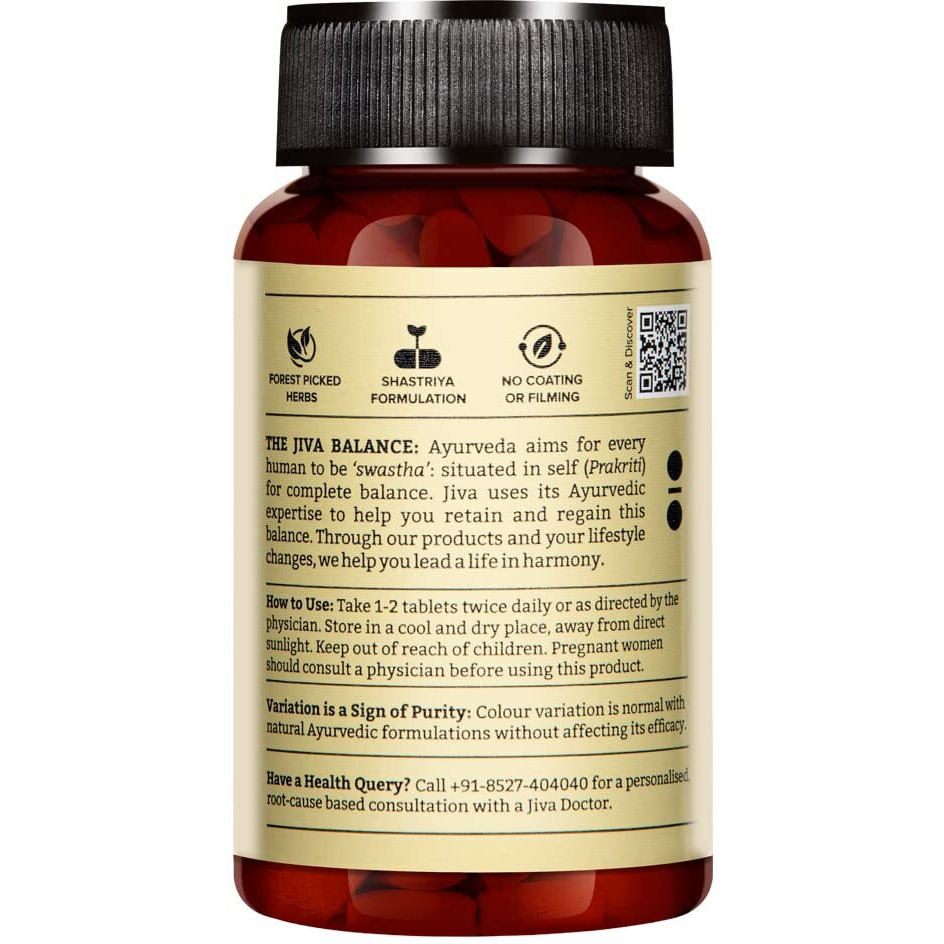Jiva Triphala Tablet 500Mg | 100% Ayurvedic Formulation Promotes Gut Health & Relieves Constipation | Balances 3-Doshas | Excellent For Eye & Hair Issues - 120 Tablets (Pack Of 4)