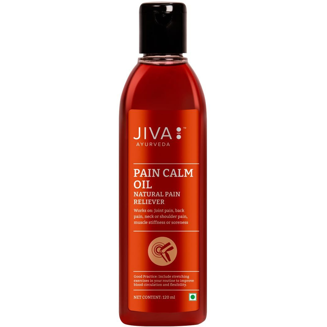 Jiva Pain Calm Oil 120Ml For Adults | Relives Knee, Legs, Shoulder, Muscle & Joint Pain | Controls Swelling And Joint Inflammation | 100% Ayurvedic | Pack Of 1