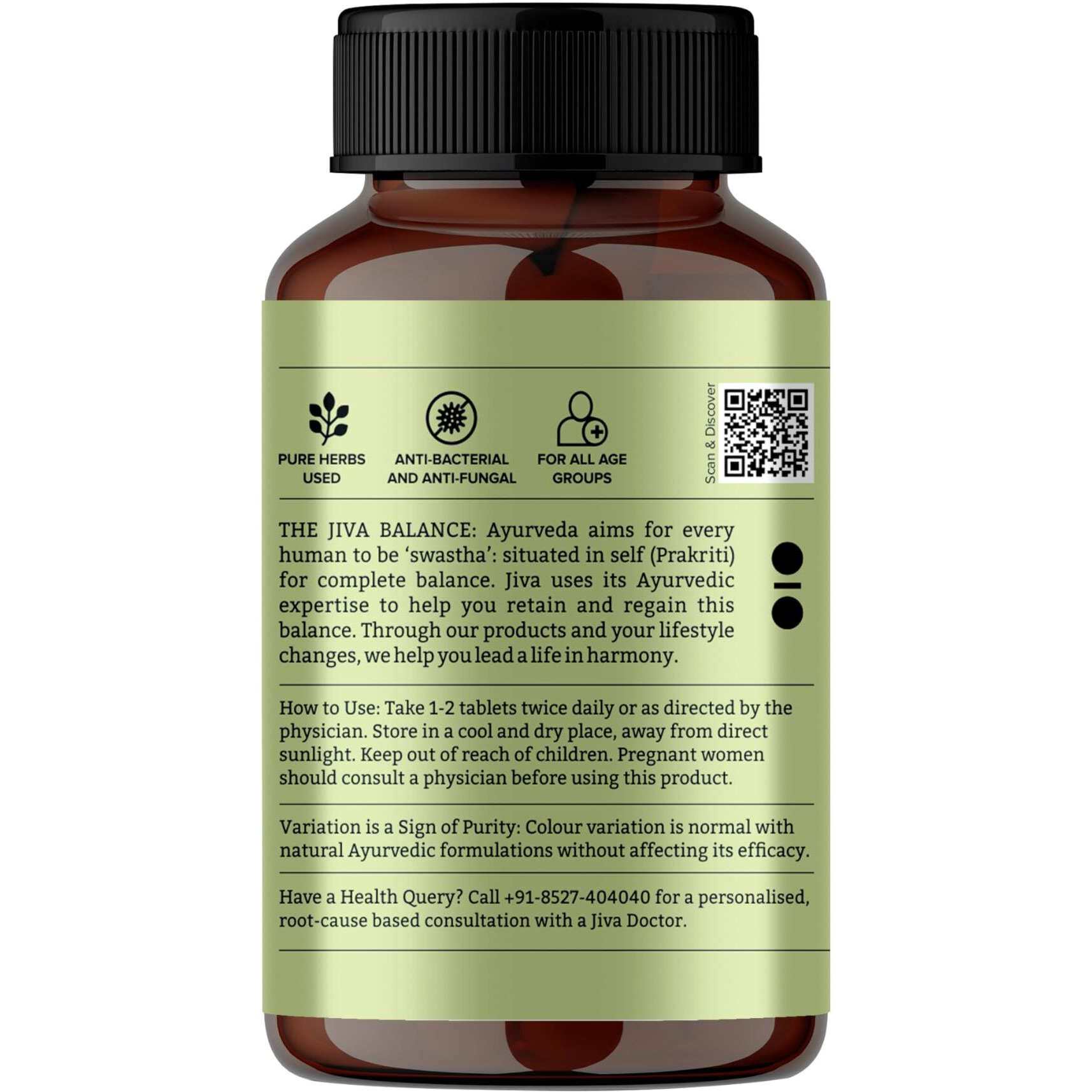 Jiva Neem Ayurvedic Tablets 500Mg | Natural Blood Purifier | Skin Wellness | Controls Acne And Pimples | Veg Tablets | 100% Pure & Natural - 120 Tablet (Pack Of 3)