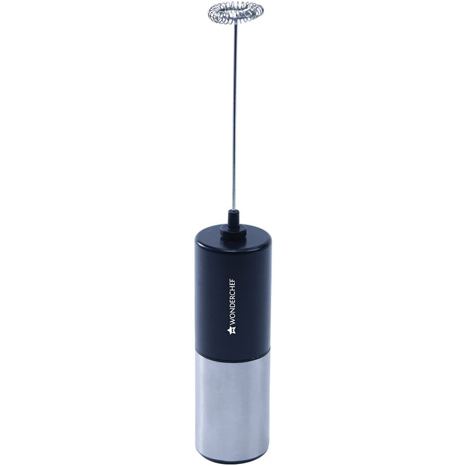 Wonderchef Regalia 6W Milk Frother For Coffee - Handheld Battery-Operated For Coffee, Lattes, Lemonade, Hot Chocolates And Shakes - Black