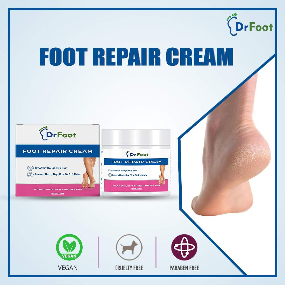 Dr Foot | Foot Cream For Cracked Heels | Crack Heel Repair Cream | Foot Cream For Dry Feet | Foot Care Cream | Foot Crack Cream | Heel Crack Cream | With Lemongrass, Tea Tree & Vitamin E Oil - 100Gms
