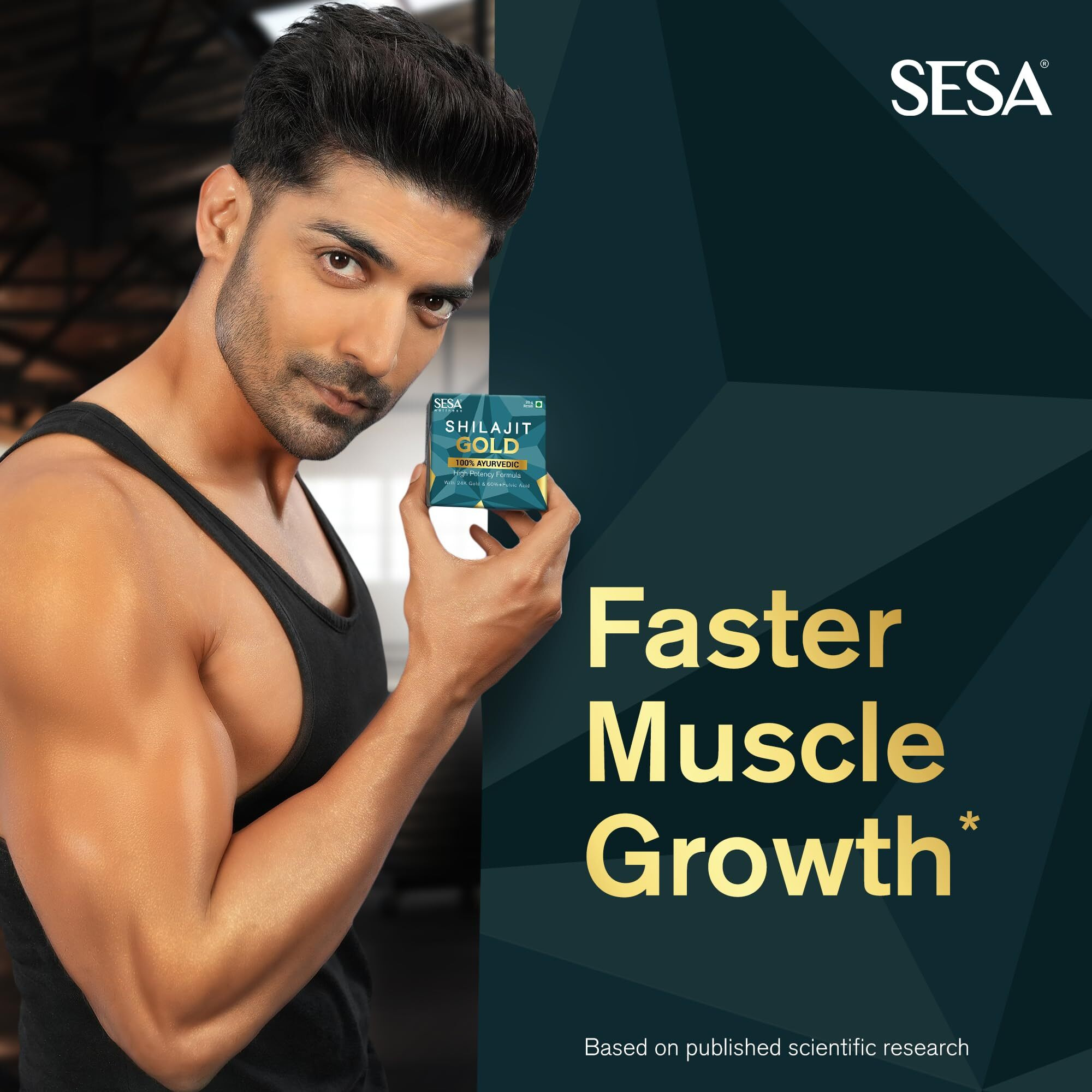 Sesa Shilajit Gold Resin 10G With 24K Gold 60%+ Fulvic Acid (Certificate Included) Helps Boost Stamina, Immunity & Muscle Recovery 100% Ayurvedic, 10G