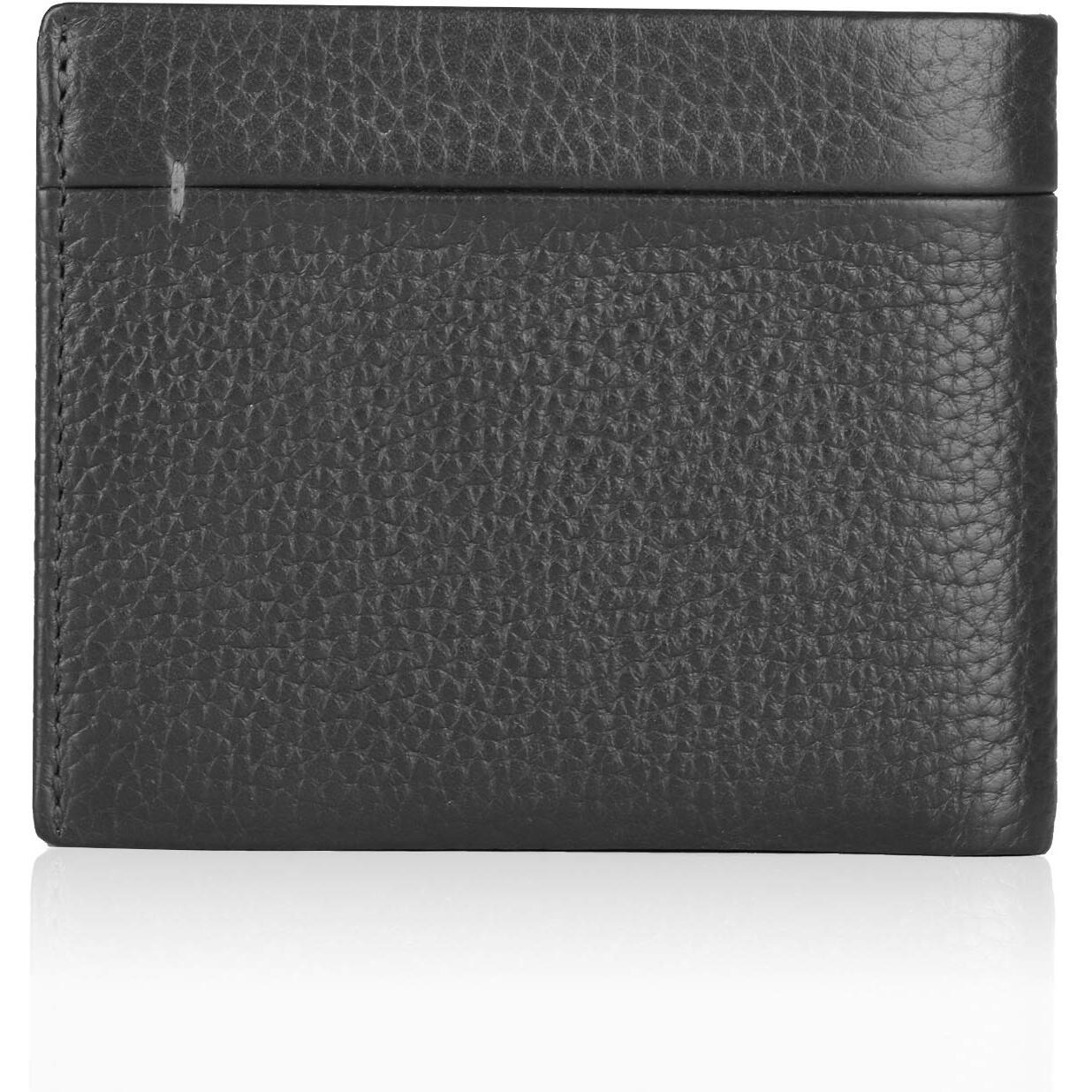 Cross Genuine Leather Wallets For Men | Gents Purse With 4 Card Slots, 2 Slip-In Pockets, 2 Currency Compartments, 1 Coin Pocket - Black