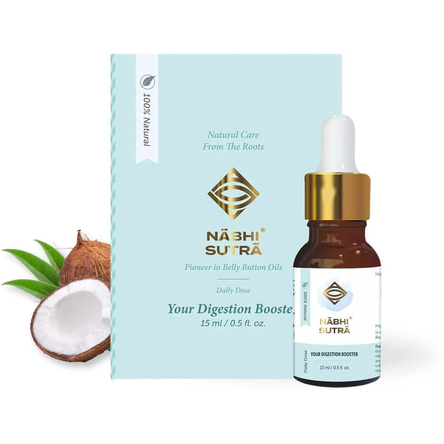 Nabhi Sutra Digestion Booster Belly Button Oil For Men & Women | Ayurvedic Formula For Better Gut Health & Metabolism | Supports Nutrient Absorption & Wellness | Nabhi Oil For Food Digestion  15Ml