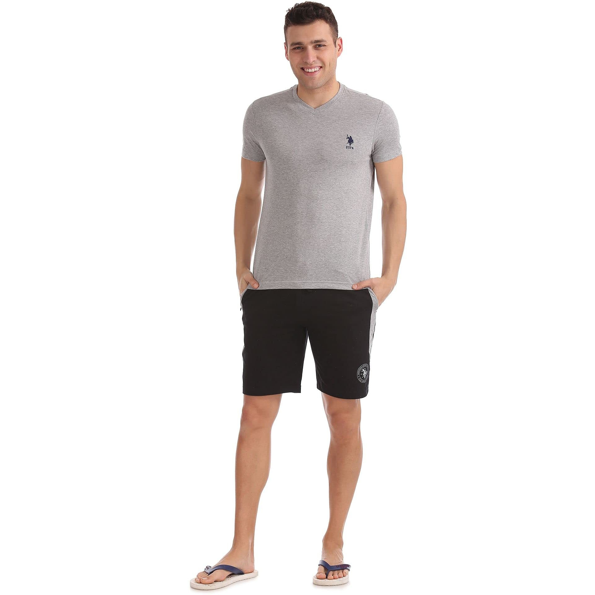 U.S. Polo Assn. Mens Crew Neck Embroidered Logo I633 Lounge Regular Fit T-Shirt - Pack Of 1 (Grey Mel L)