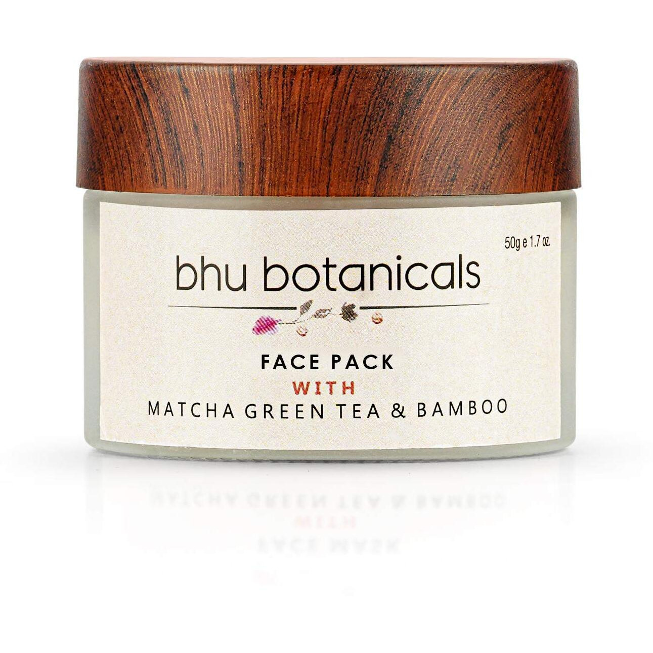 Bhu Botanicals Skin Brightening Face Pack, Matcha Green Tea & Bamboo, 50Gm