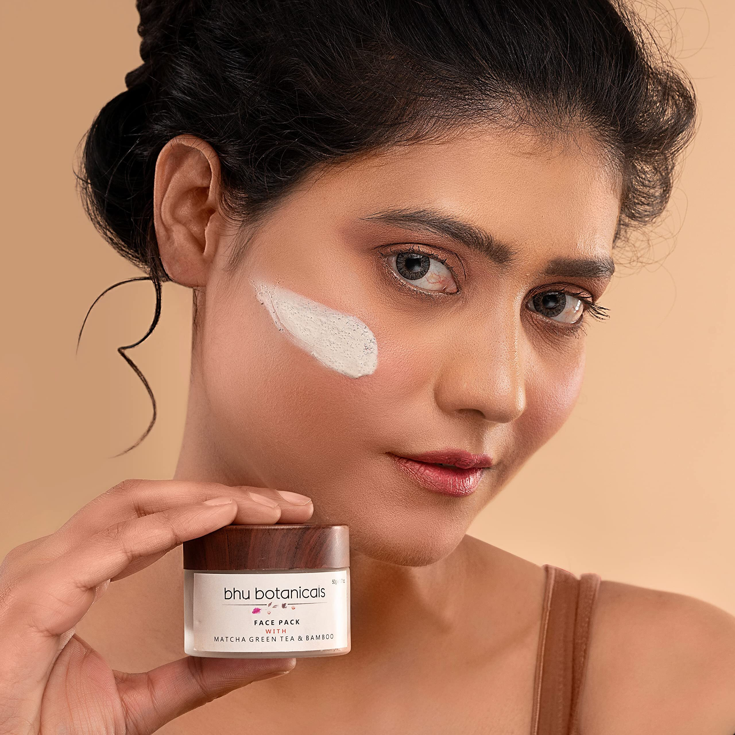 Bhu Botanicals Skin Brightening Face Pack, Matcha Green Tea & Bamboo, 50Gm
