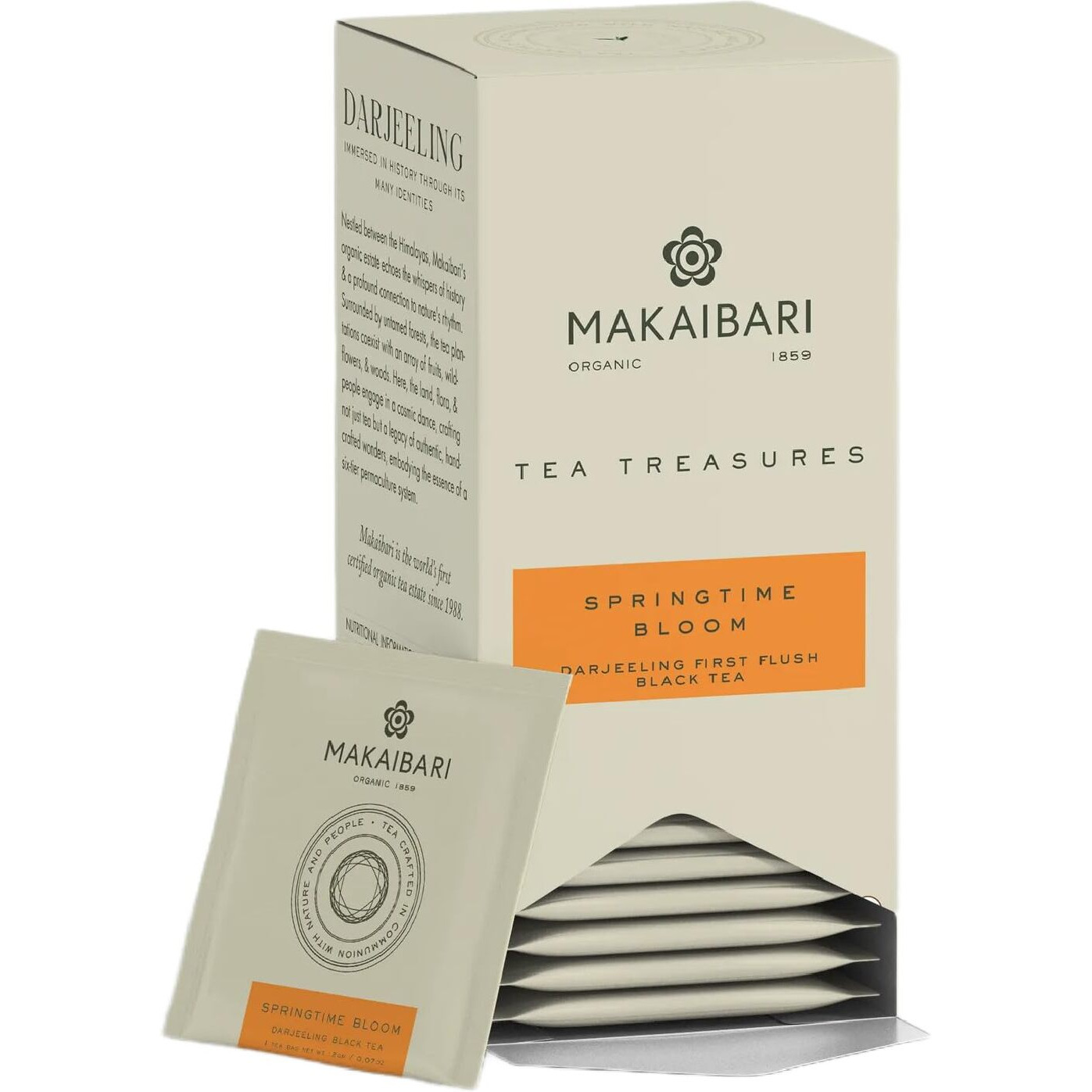 Makaibari Spring Time Bloom | 25 Tea Bags | 50 Gms | Darjeeling First Flush Black Tea | Tea Treasure