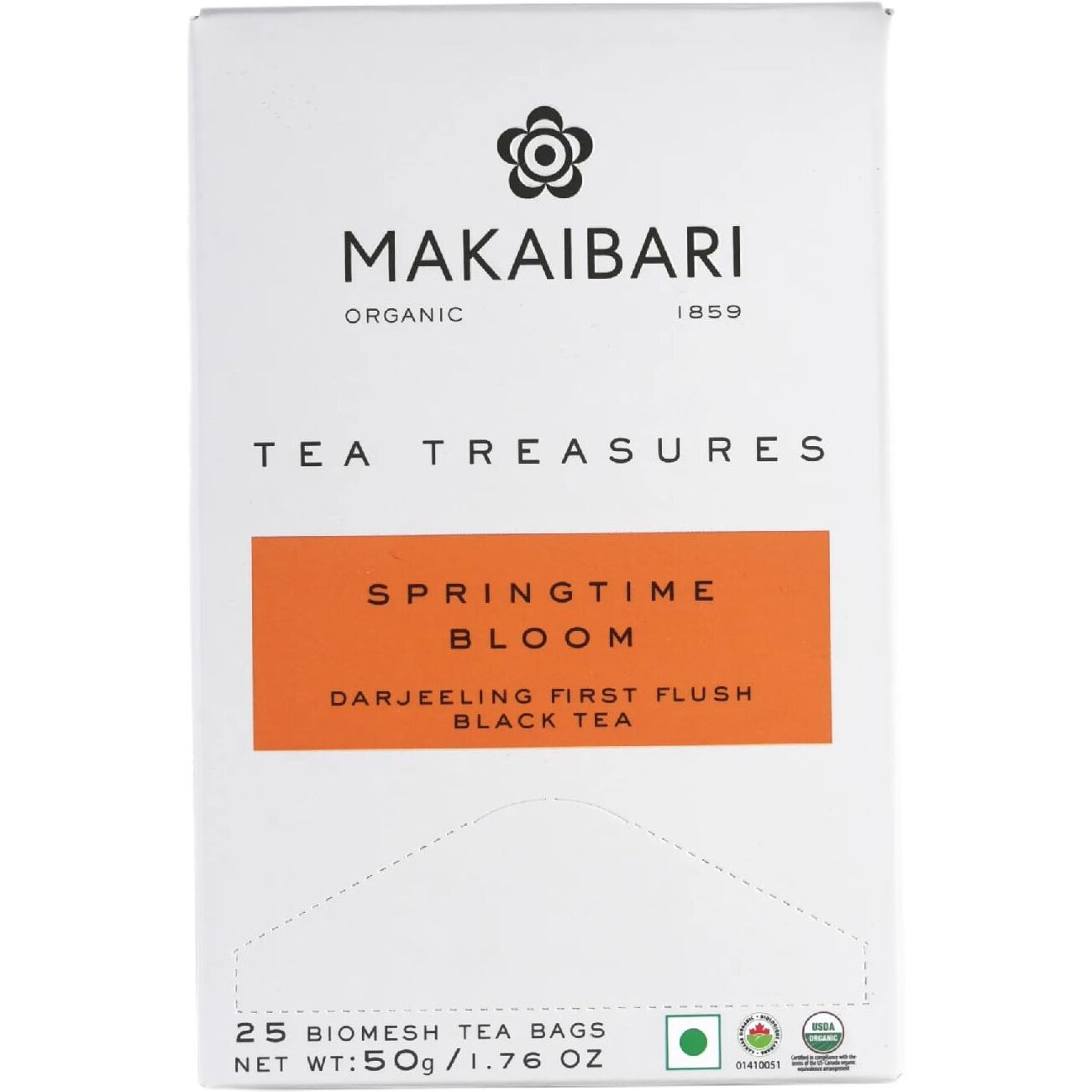 Makaibari Spring Time Bloom | 25 Tea Bags | 50 Gms | Darjeeling First Flush Black Tea | Tea Treasure