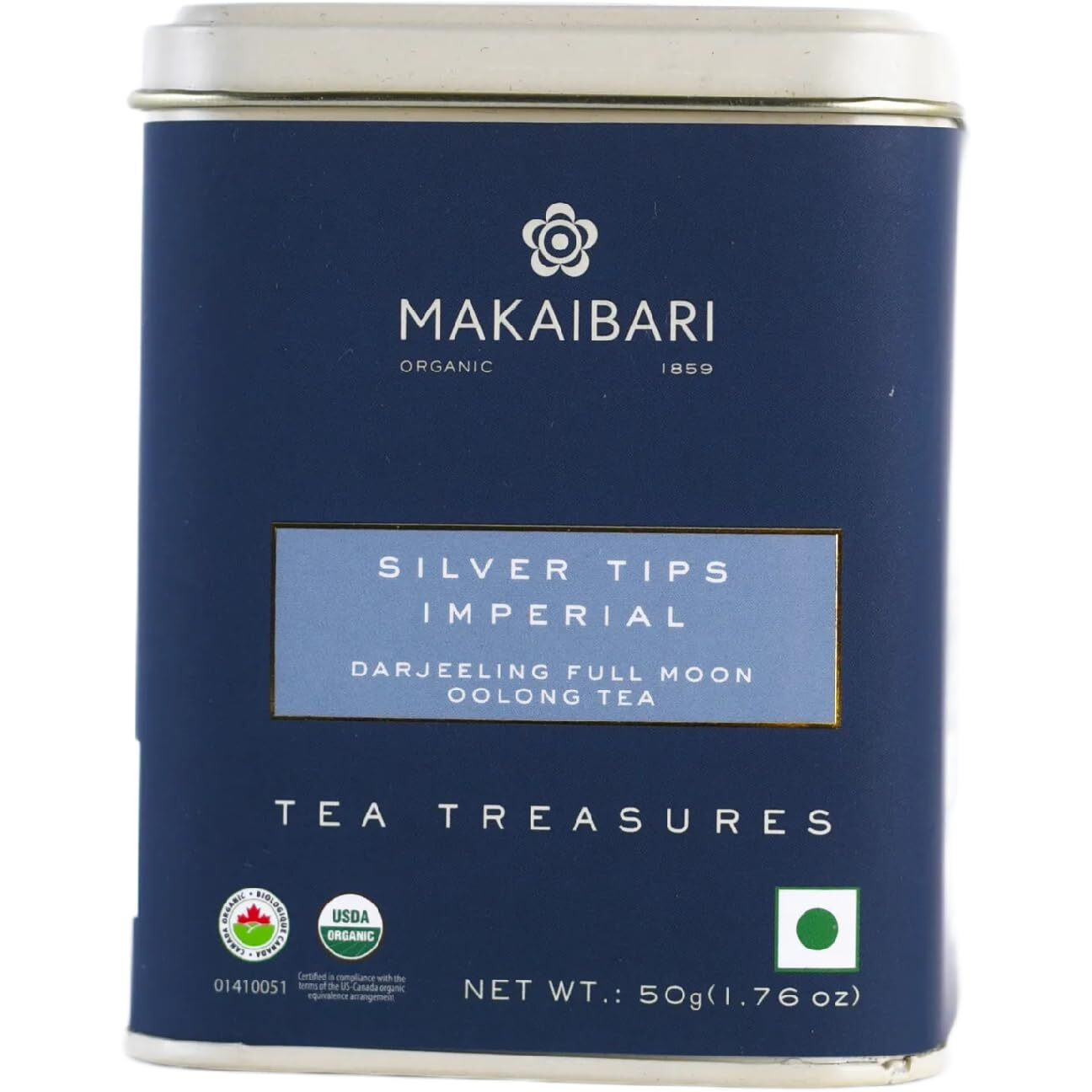 Makaibari Silver Tips Imperial | Tin Caddy 50 Gms | Loose Tea | Darjeeling Full Moon Oolong Tea