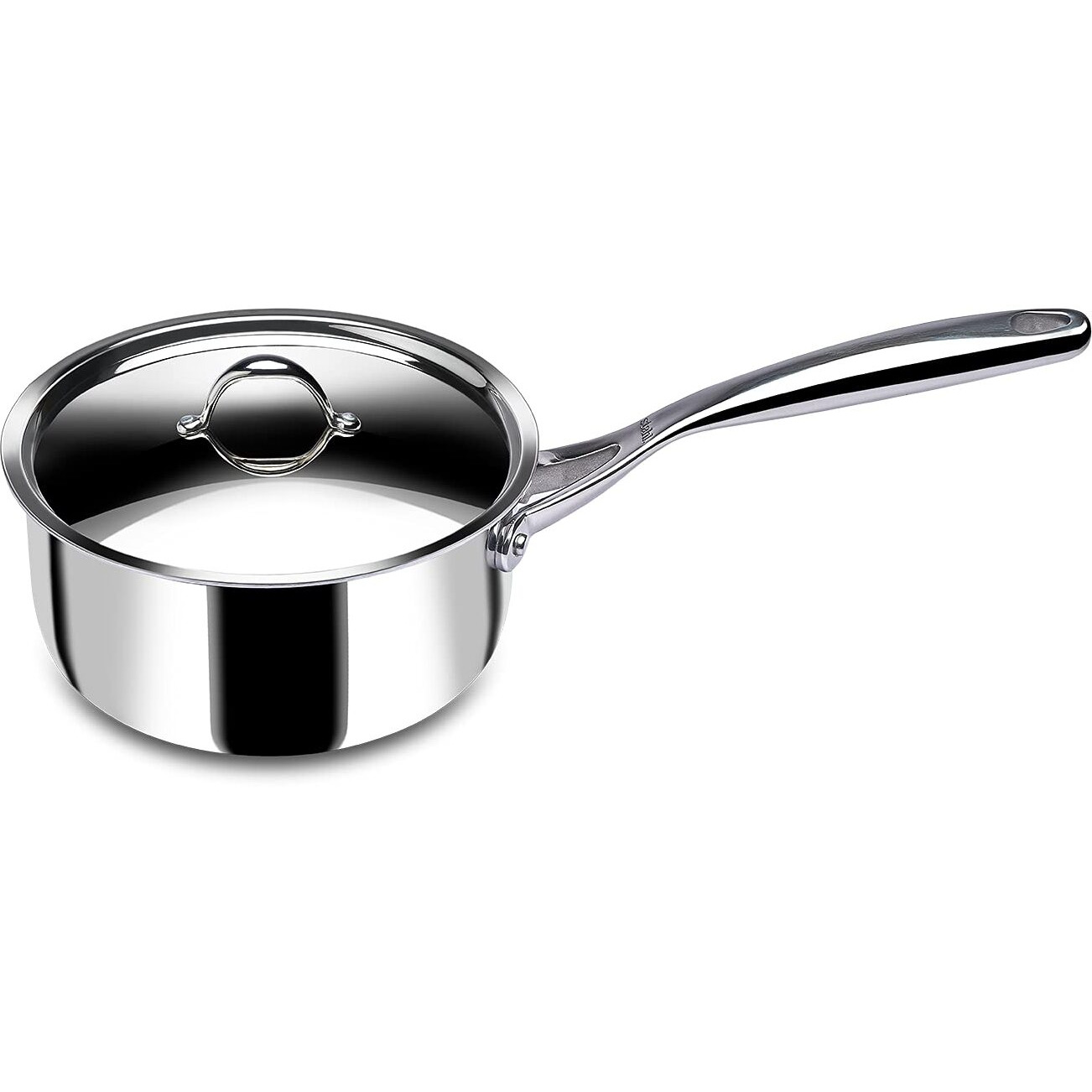 Stahl Artisan Triply Stainless Steel Sauce Pan With Lid, Milk Pan, Stainless Steel Tea Pan, Induction & Gas Stove Compatible, 2 L,18Cm