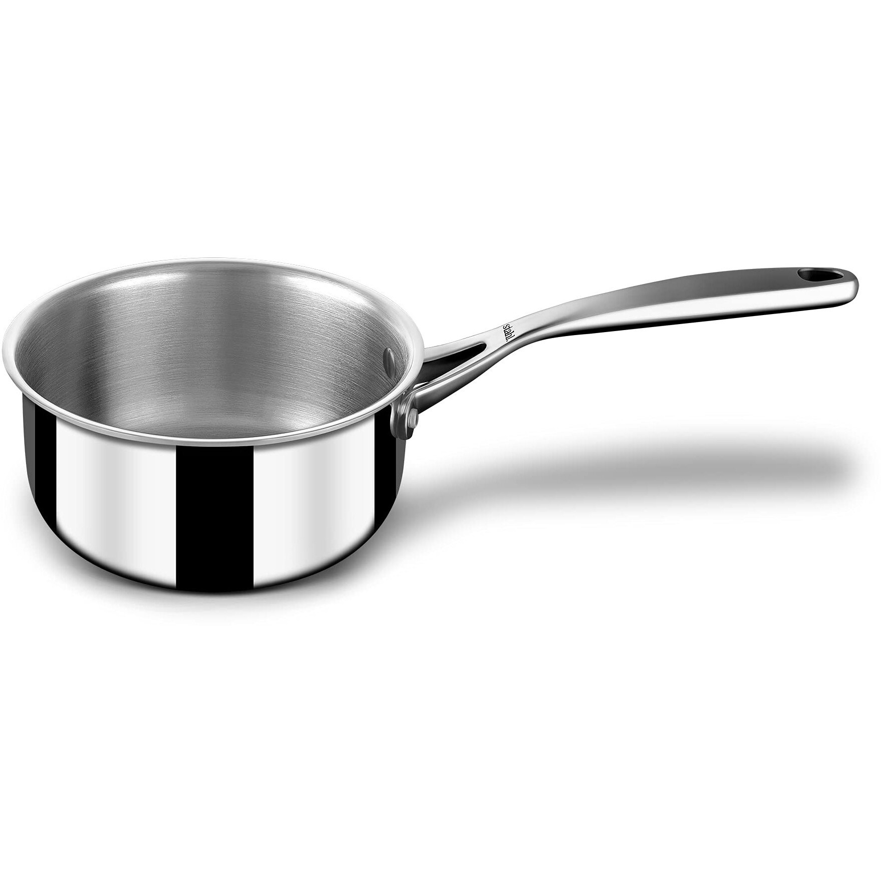 Stahl Artisan Triply Stainless Steel Sauce Pan With Lid, Milk Pan, Stainless Steel Tea Pan, Induction & Gas Stove Compatible, 2 L,18Cm