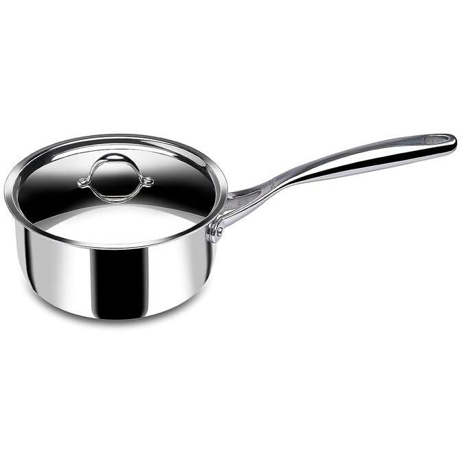 Stahl Stainless Steel Tea Pan | Triply Saucepan With Lid I Milk Pan 2.9 L | Gas & Induction Base Sauce Pan | Artisan 4220, Dia 20 Cm