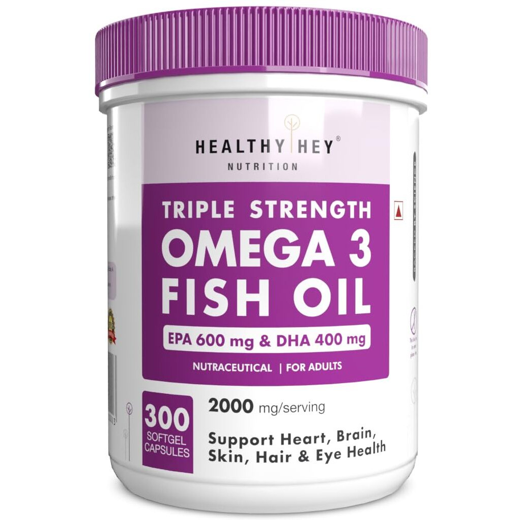 Healthyhey Sports Omega 3 Fish Oil | Omega 3 Fish Oil Capsules For Women And Men - 300 Softgels (Epa 600 - Dha 400)