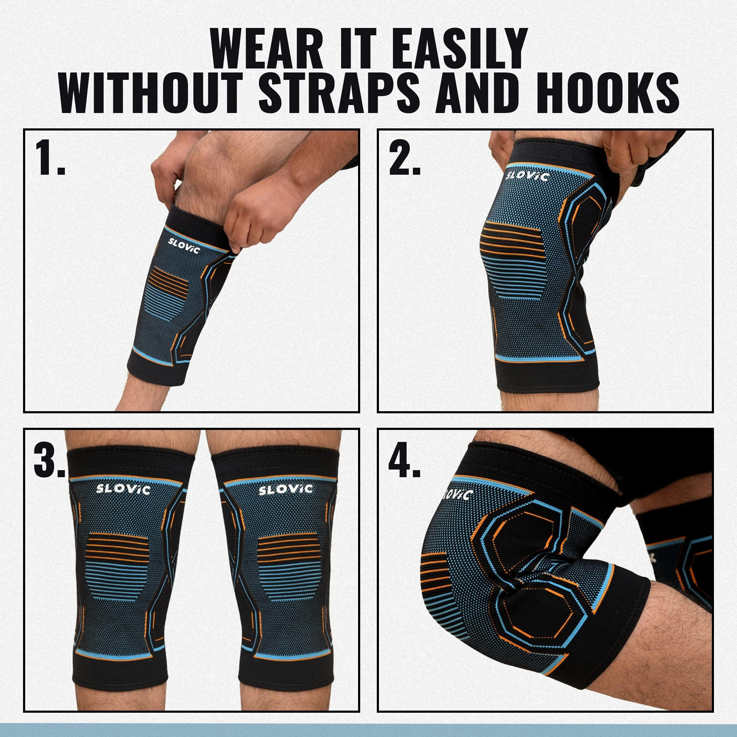 Slovic Knee Support For Men Gym | Knee Caps For Women For Pain Relief| Knee Support For Men Sports| Knee Cap For Men Pain Relief| Knee Pain Relief Products | Knee Support For Cycling | Large