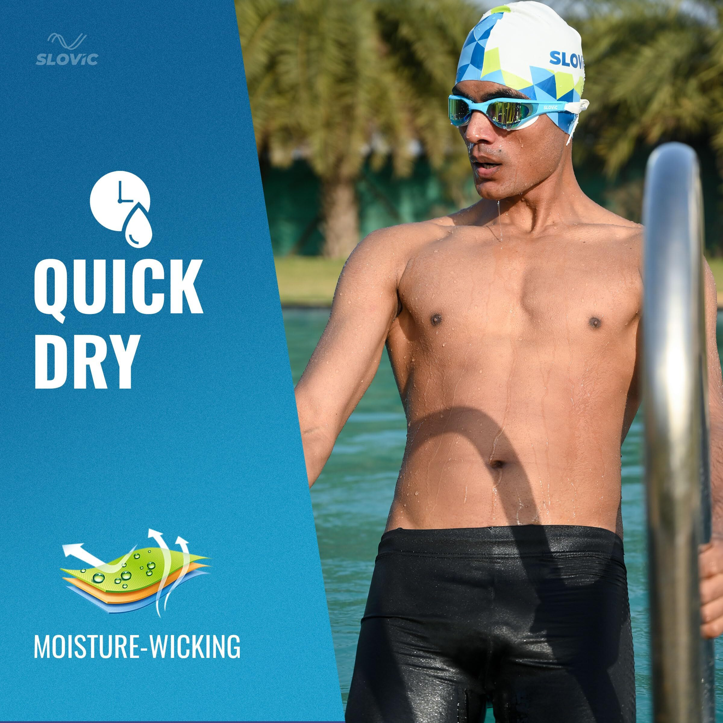 Slovic Swimming Shorts For Men | Swimming Costume For Men | Swimming Trunk, Boys Swim Suit For Men Easy Adjustable, Breathable, Quick Drying Shorts For Swimming, Running Sports Shorts | Xx-Large