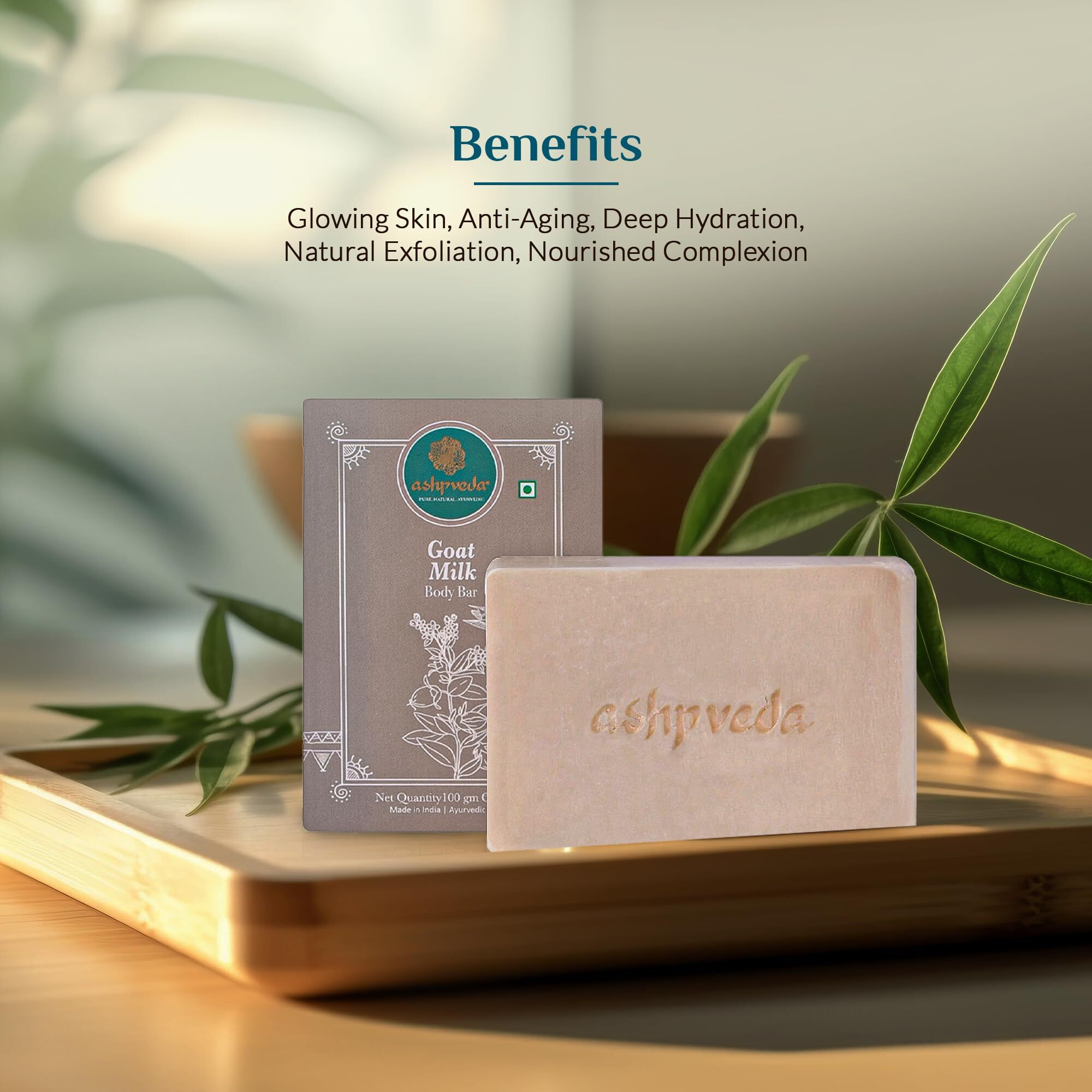 Ashpveda Ayurvedic Jojoba Oil & Goat Milk Bathing Soap Bar For Skin Hydrating & Nourishment, 100G