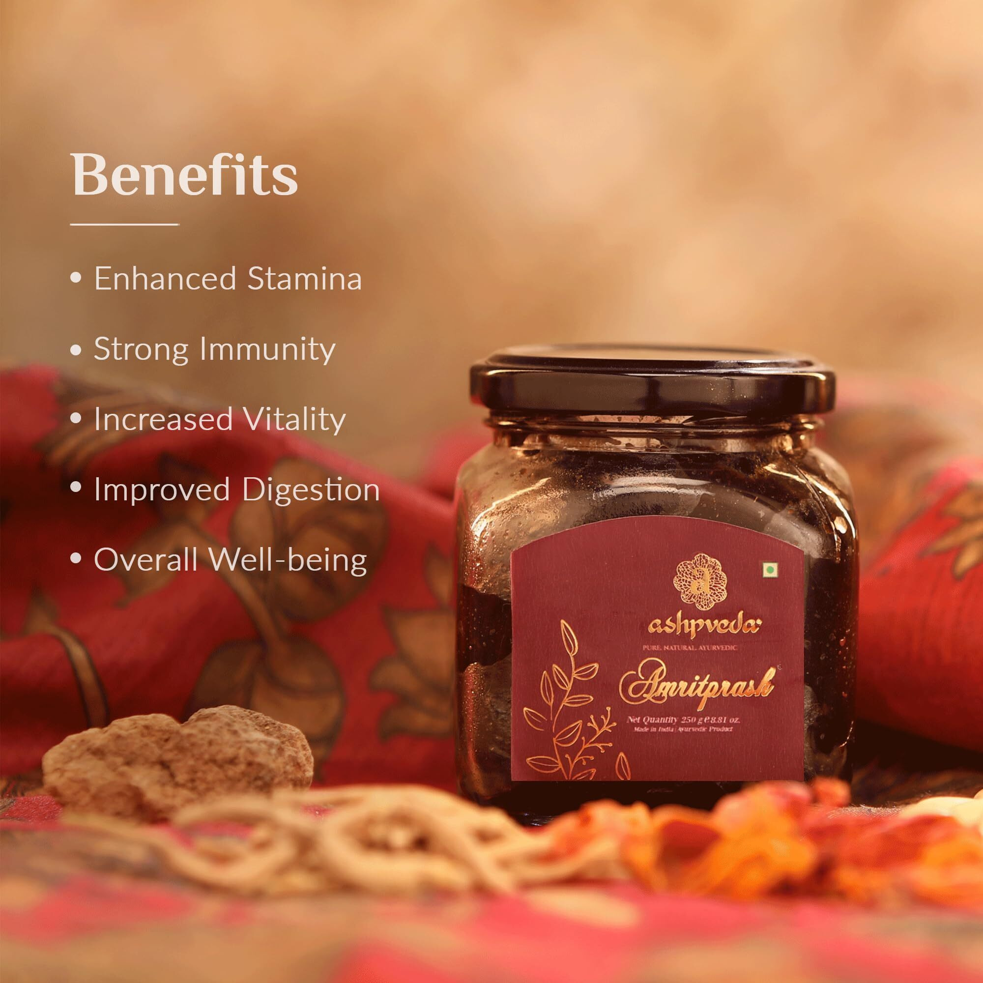 Ashpveda Amritprash Ayurvedic Chyawanprash For Immunity Booster - Supports Health Strength & General Wellness - Enriched With Shilajit, Ashwagandha And Amla | For All Age Group (250 Gm)