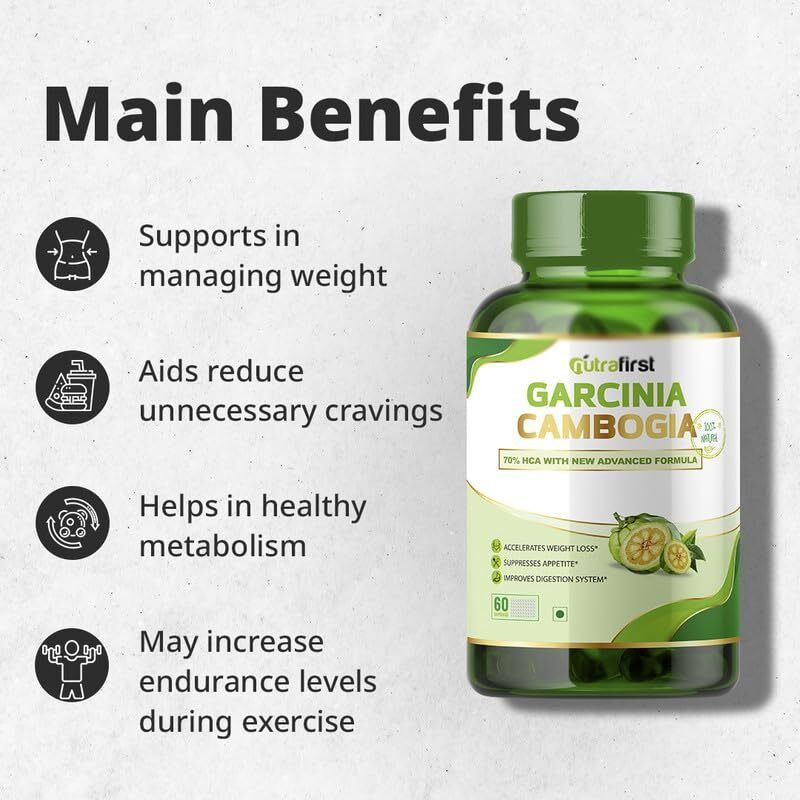 Nutrafirst Garcinia Cambogia Tablets (800Mg) With 70% Hca & Green Tea Extract | Natural Weight Management | Improves Digestion | 60 X 2 Tablets For Men & Women