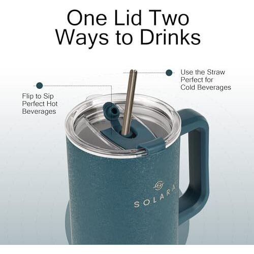 Solara Elixir 40Oz Tumbler For Hot And Cold, 1200Ml Insulated Tumbler With Lid, Stainless Steel Tumbler With Straw, Travel Tumbler, Coffee Mug For Office, Home, 1200Ml, 40Oz, Bezel