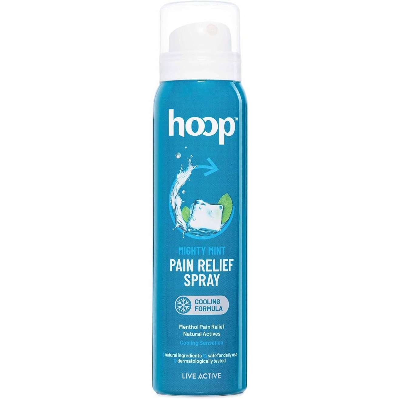 Hoop Pain Relief Spray | Cooling Formula For Instant Relief From Back Pain, Leg Pain, Lumbar Pain, Knee Pain, Joint Pain, Sports Injuries, Muscle Pain | 80 G