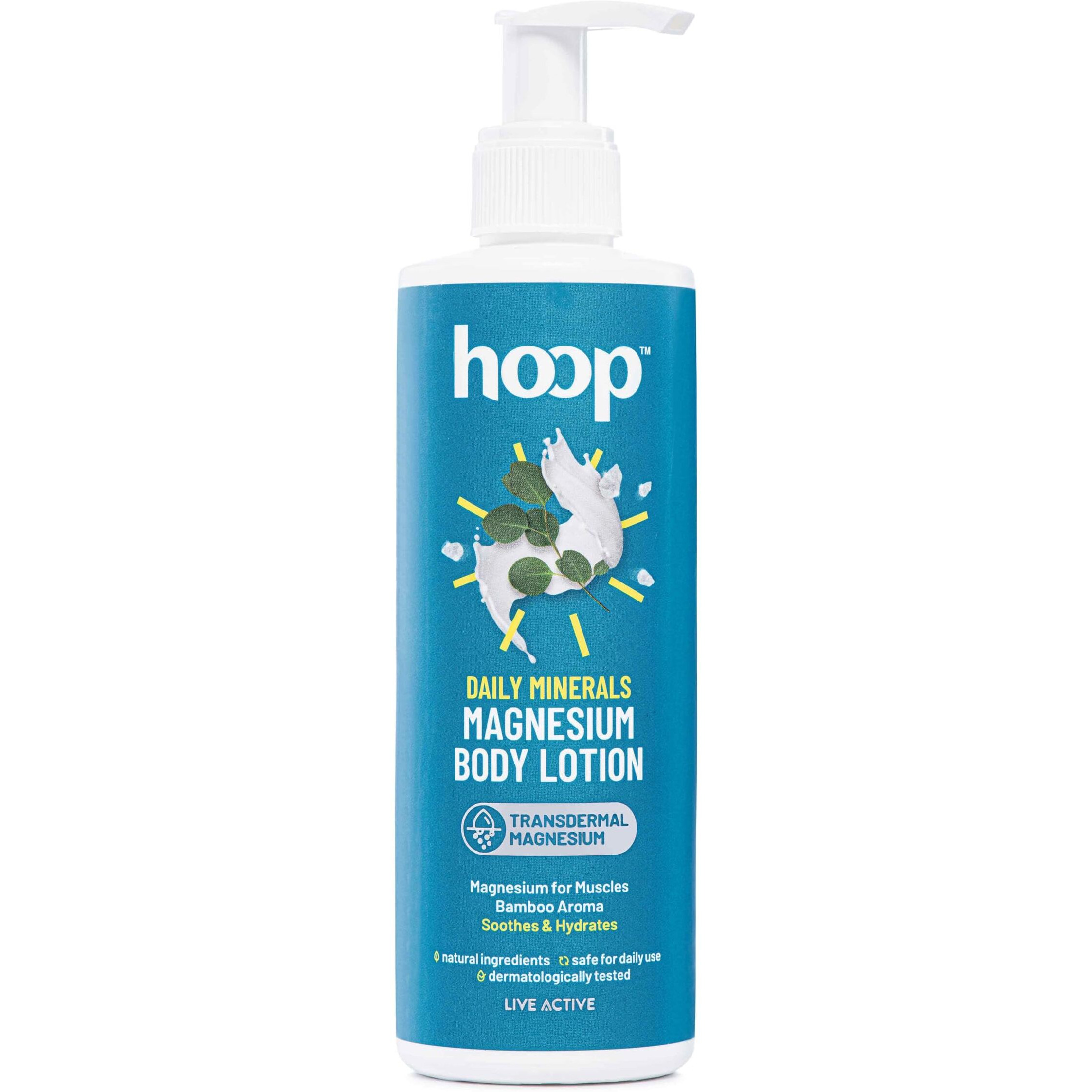 Hoop Magnesium Body Lotion | Topical Magnesium Chloride Supplement For Muscle Recovery | Magnesium Oil Helps Relax Muscles, Recover From Spasms, Cramps, Fitness & Sports | 250 Ml
