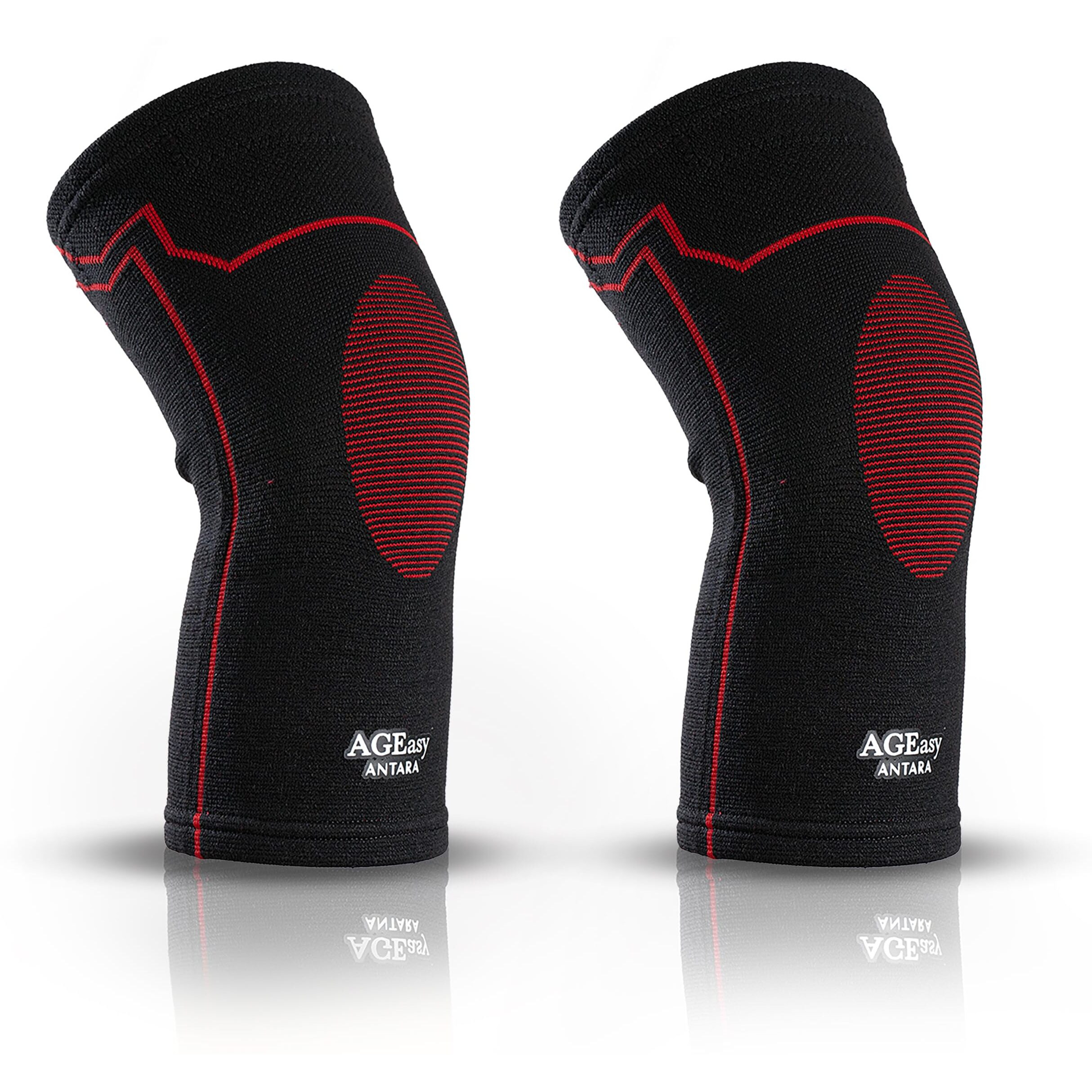 Ageasy (Max Group) Kneecap For Men & Women | Knee Support For Gym, Sports & Pain Relief | 4-Way Stretch, Anti-Slip, Inner Cotton Lining For Comfort | Knee Sleeves For Squats, Running & Cycling