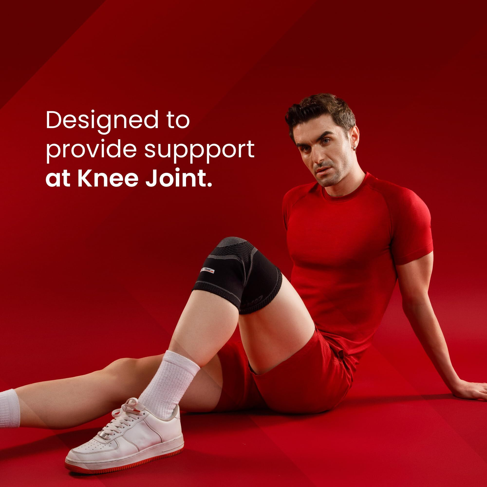 Life Wear Knee Cap For Pain Relief And Sports Support Knee Support For Men And Women Lightweight And Stretchable Knee Compression Sleeve Knee Cap For Gym And Running (S) - Pack Of 2