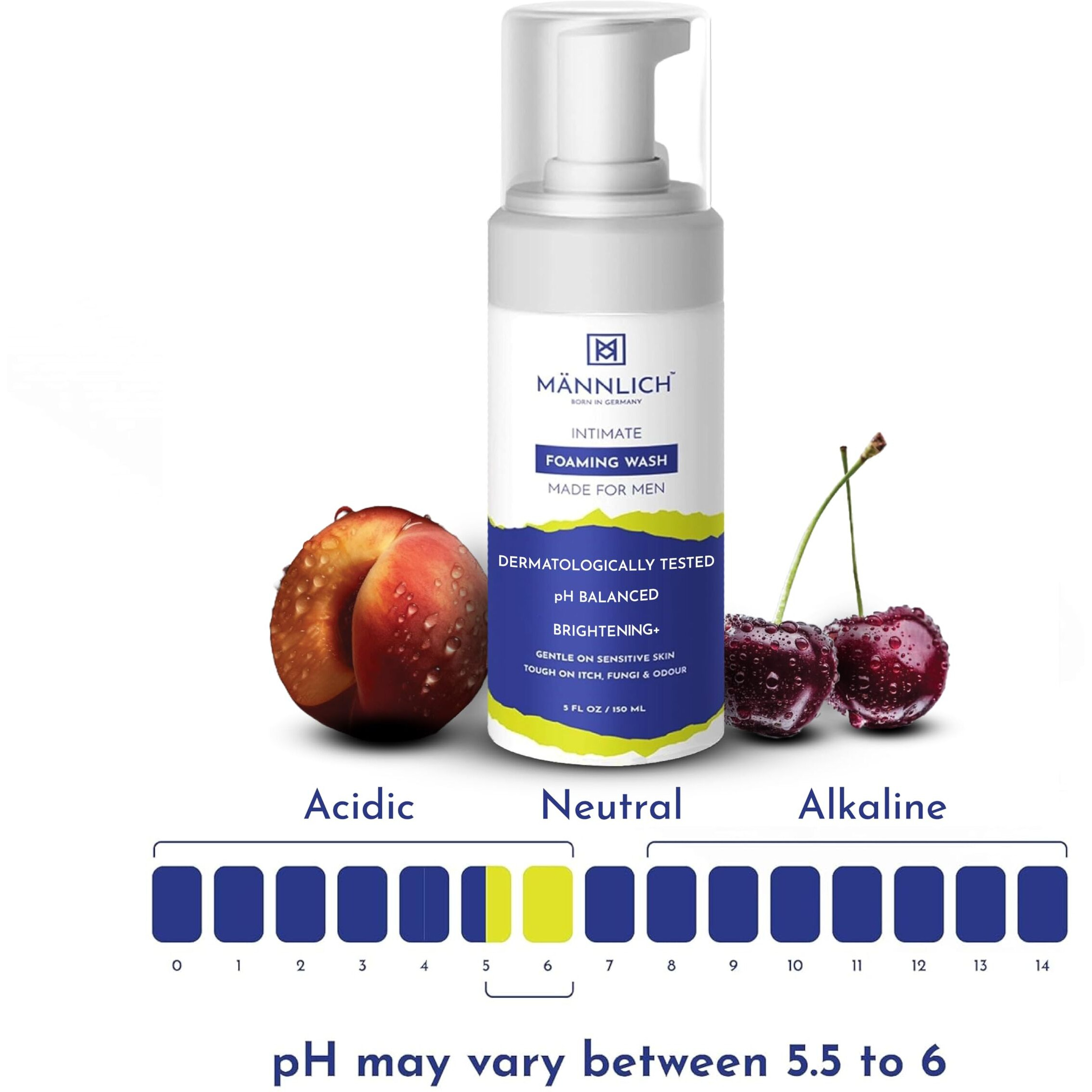 Mannlich Intimate Wash For Men (150 Ml) Relieves Itchiness & Odour, Prevents Fungal Growth, Genital Area, Ph Balanced & Dermatologically Tested With Tea Tree Oil, Neem, Eucalyptus Oil, 1% Salicylic & Lactic Acid