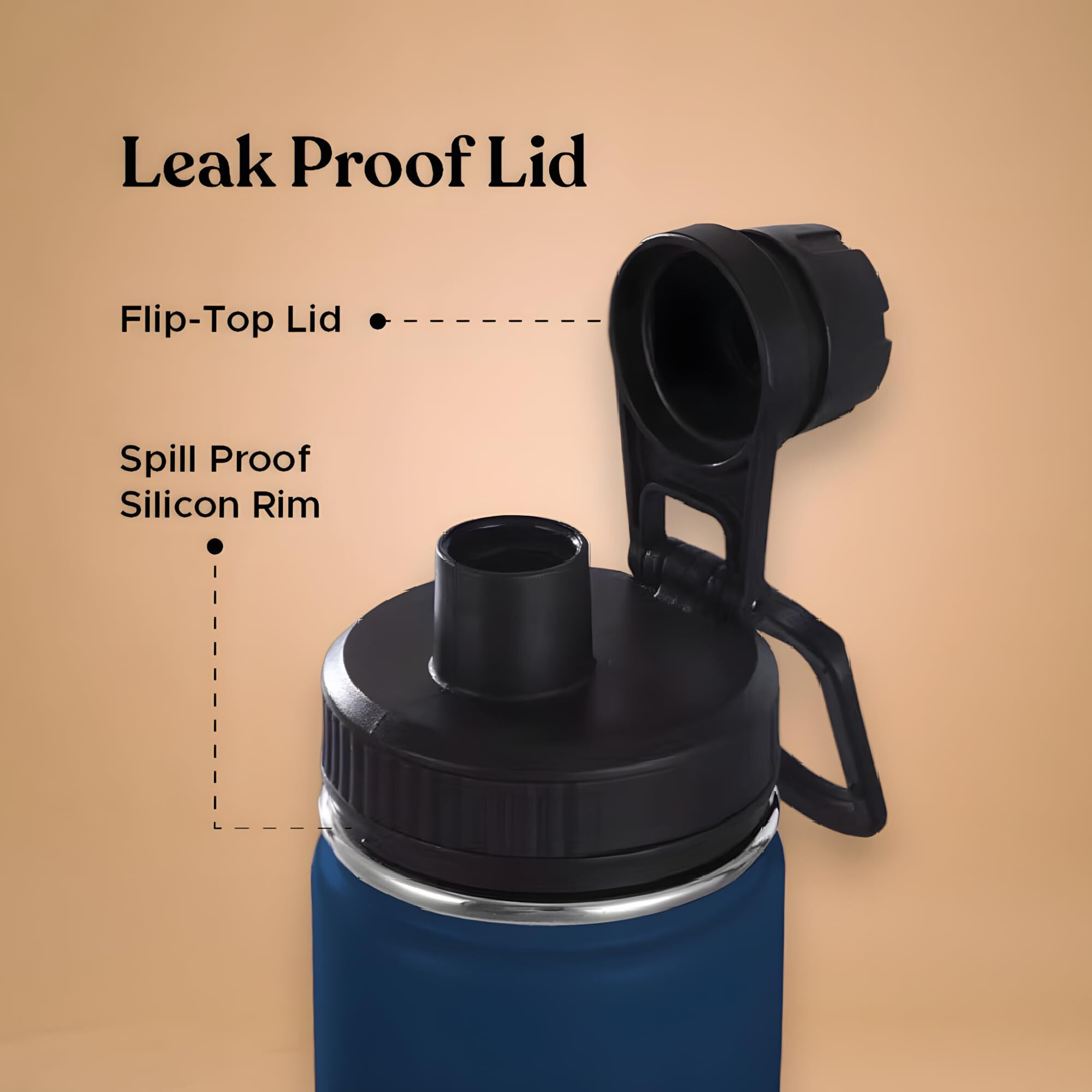 Salt Aquabud Sport 750 Insulated Thermos Flask With Sports Lid | Double Wall Vacuum Thermosteel Bottle | Retains Hot And Cold | Leak Proof | Easy Cleaning | 750 Ml (Navy Blue)